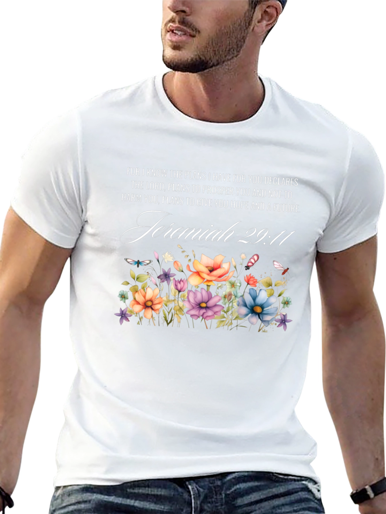 Jeremiah 29:11 Floral Print T-Shirt