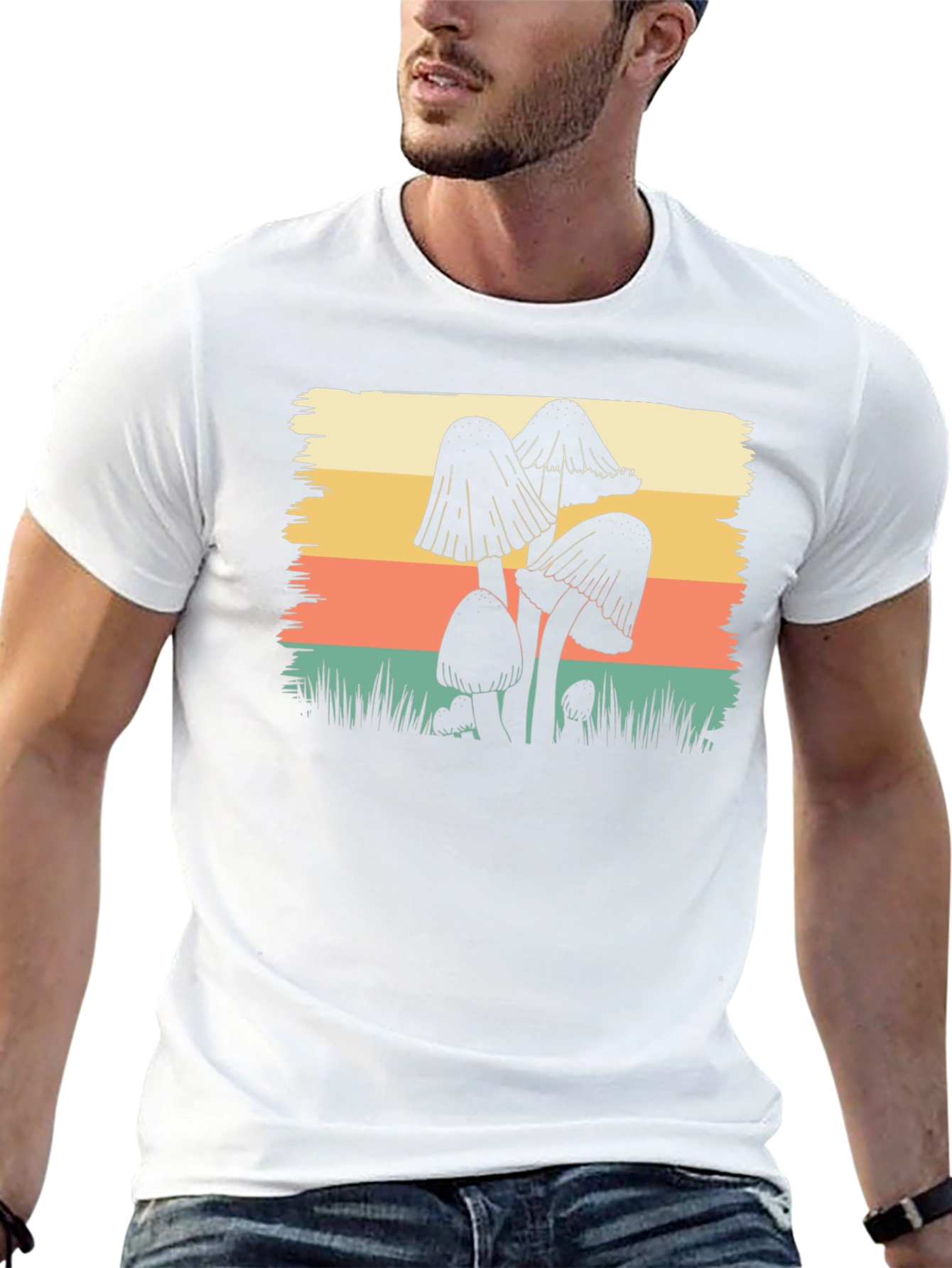 Retro Mushroom Graphic Tee - Stylish Comfort
