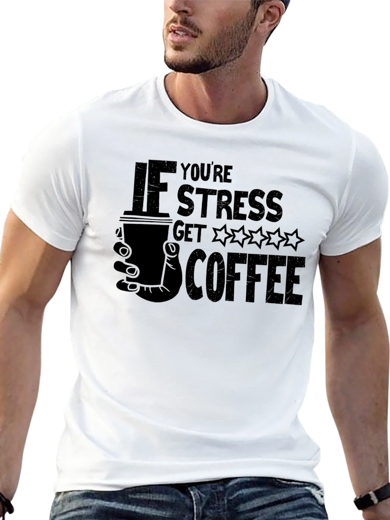If Youre Stressed Get Coffee Graphic Tee