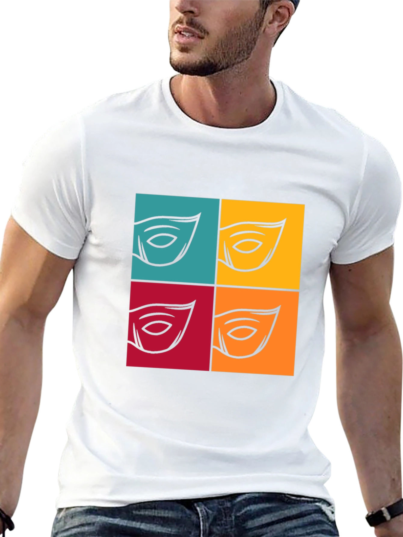 Abstract Eye Graphic T-Shirt - Bold Pop Art Style