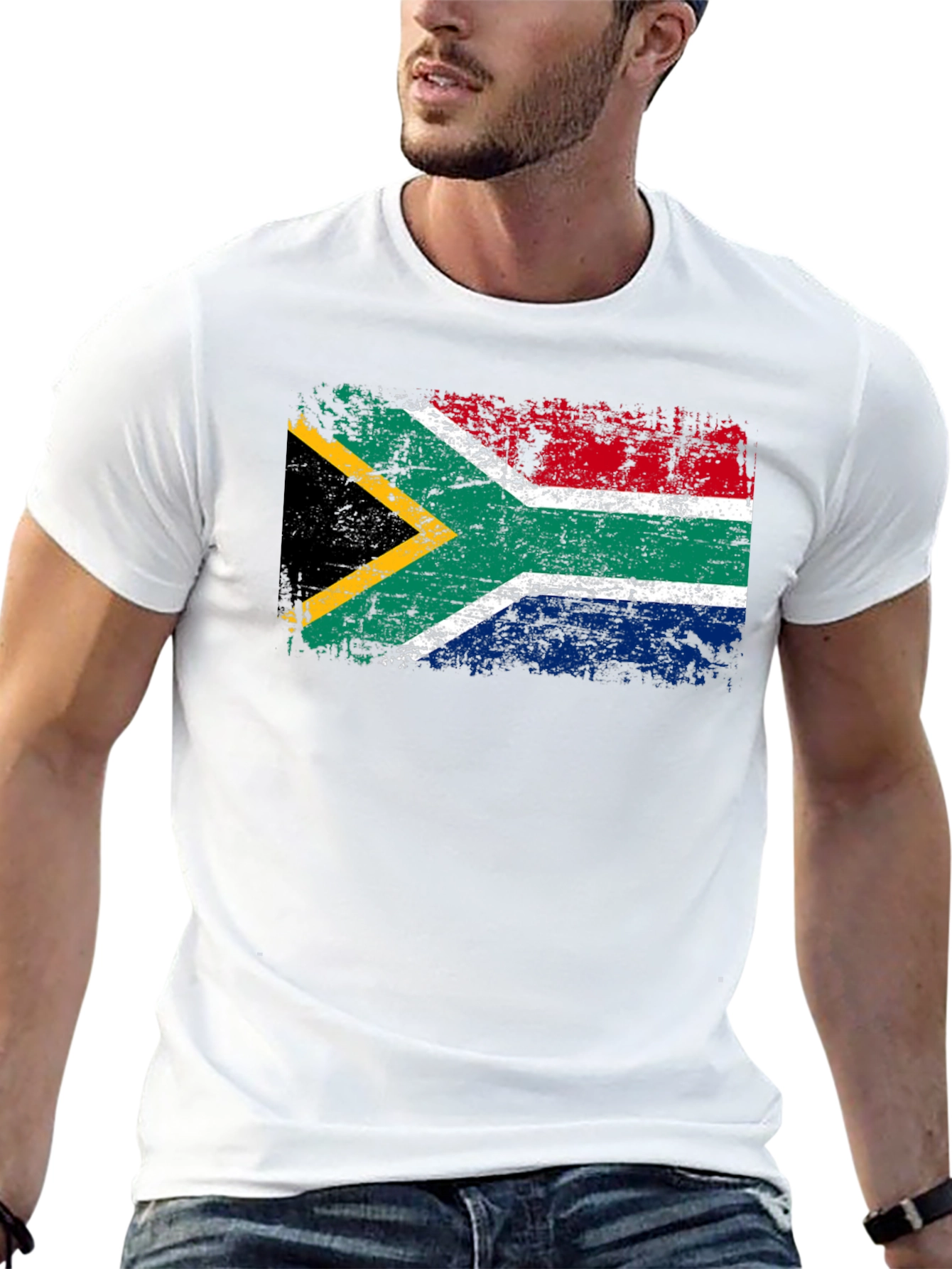 South Africa Flag Black T-Shirt