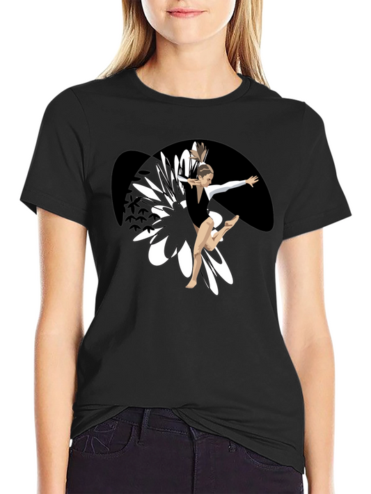 Gymnast Graphic Tee - Black Cotton Blend