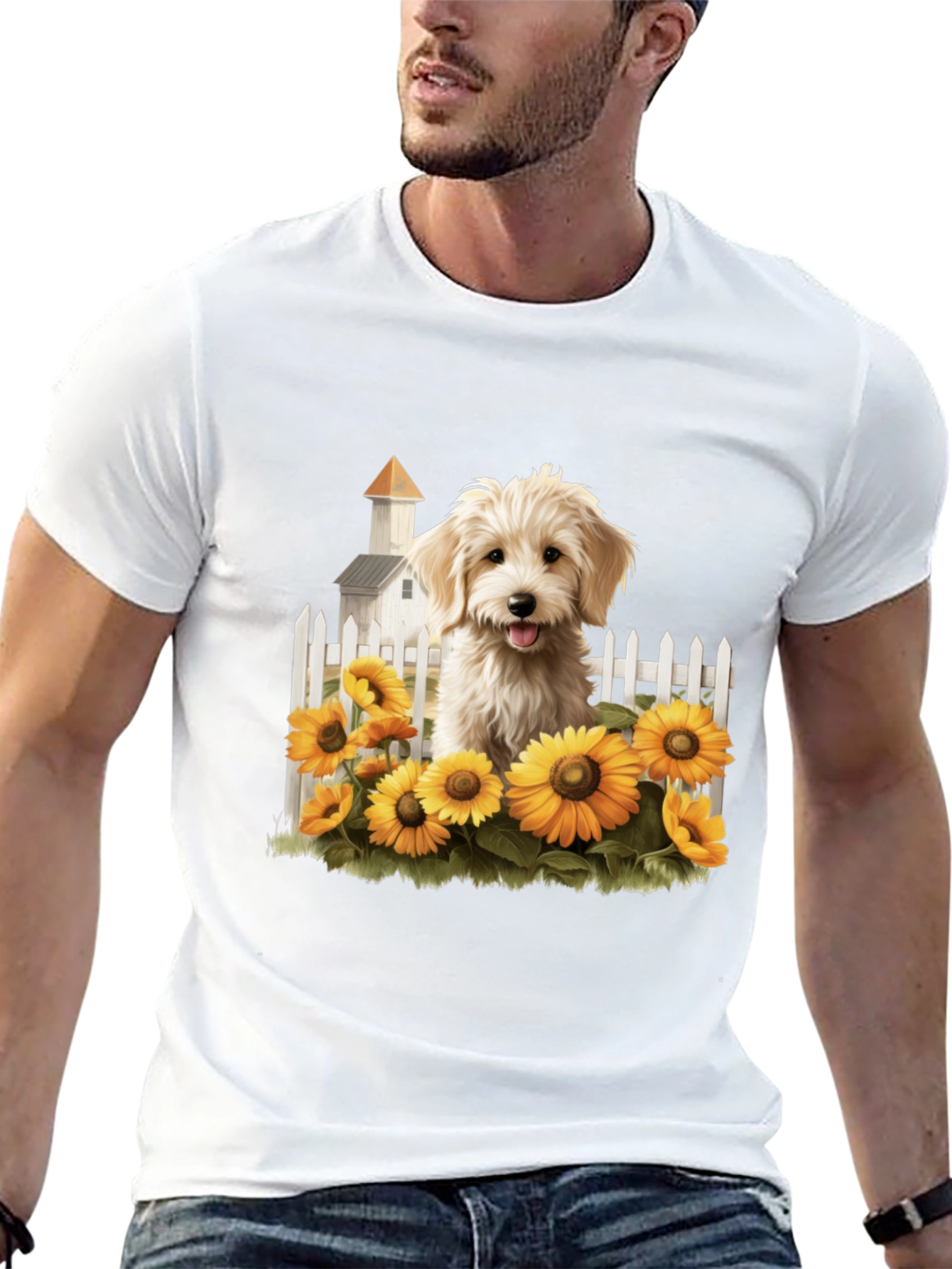 Sunflower Pup Graphic Tee