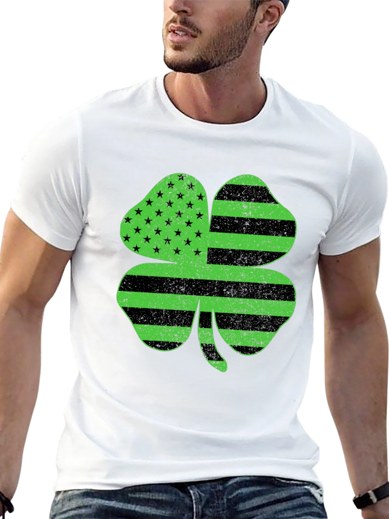Shamrock American Flag T-Shirt - St. Patricks Day