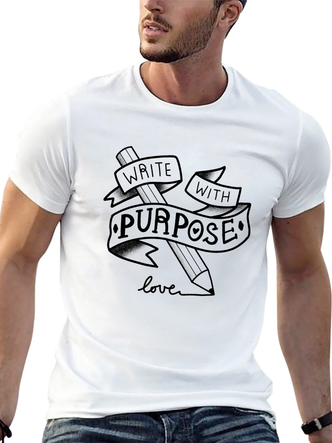 Write With Purpose Black T-Shirt