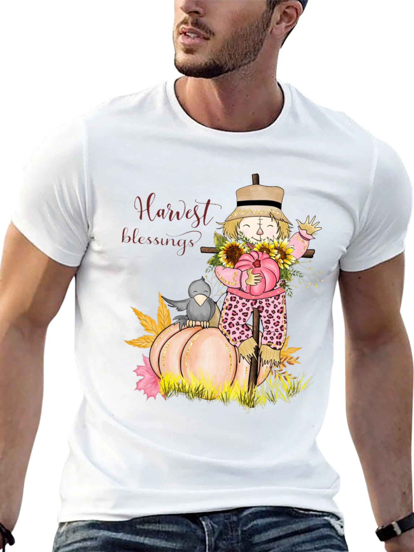 Harvest Blessings Scarecrow Graphic Tee