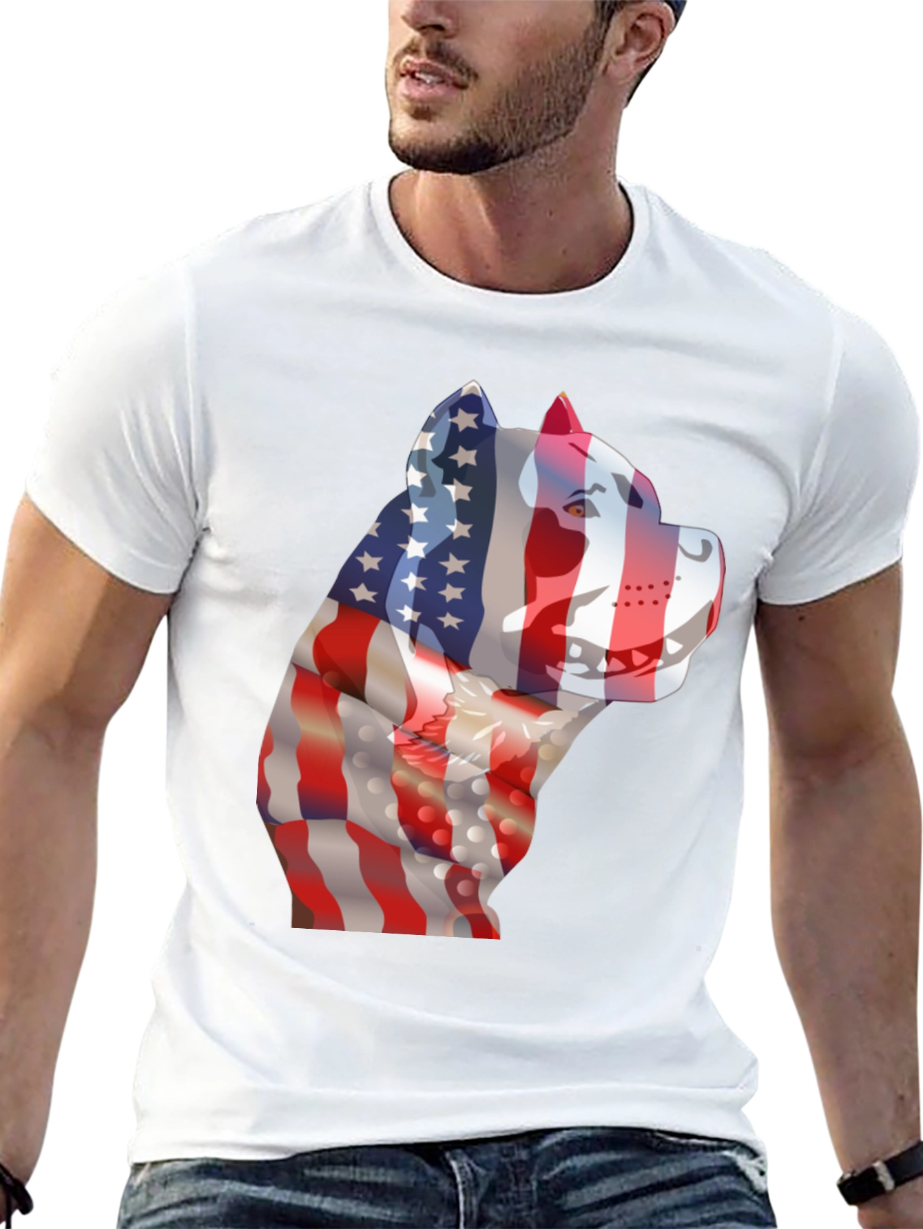 American Flag Dog Patriotic T-Shirt