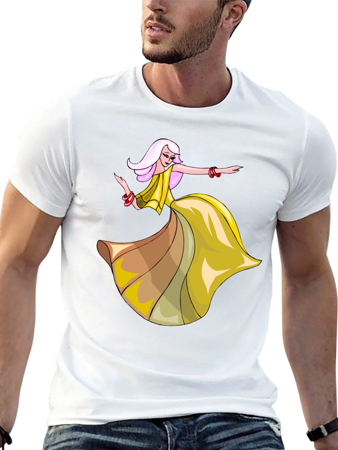 Dancing Lady Graphic Tee - Stylish Black T-Shirt