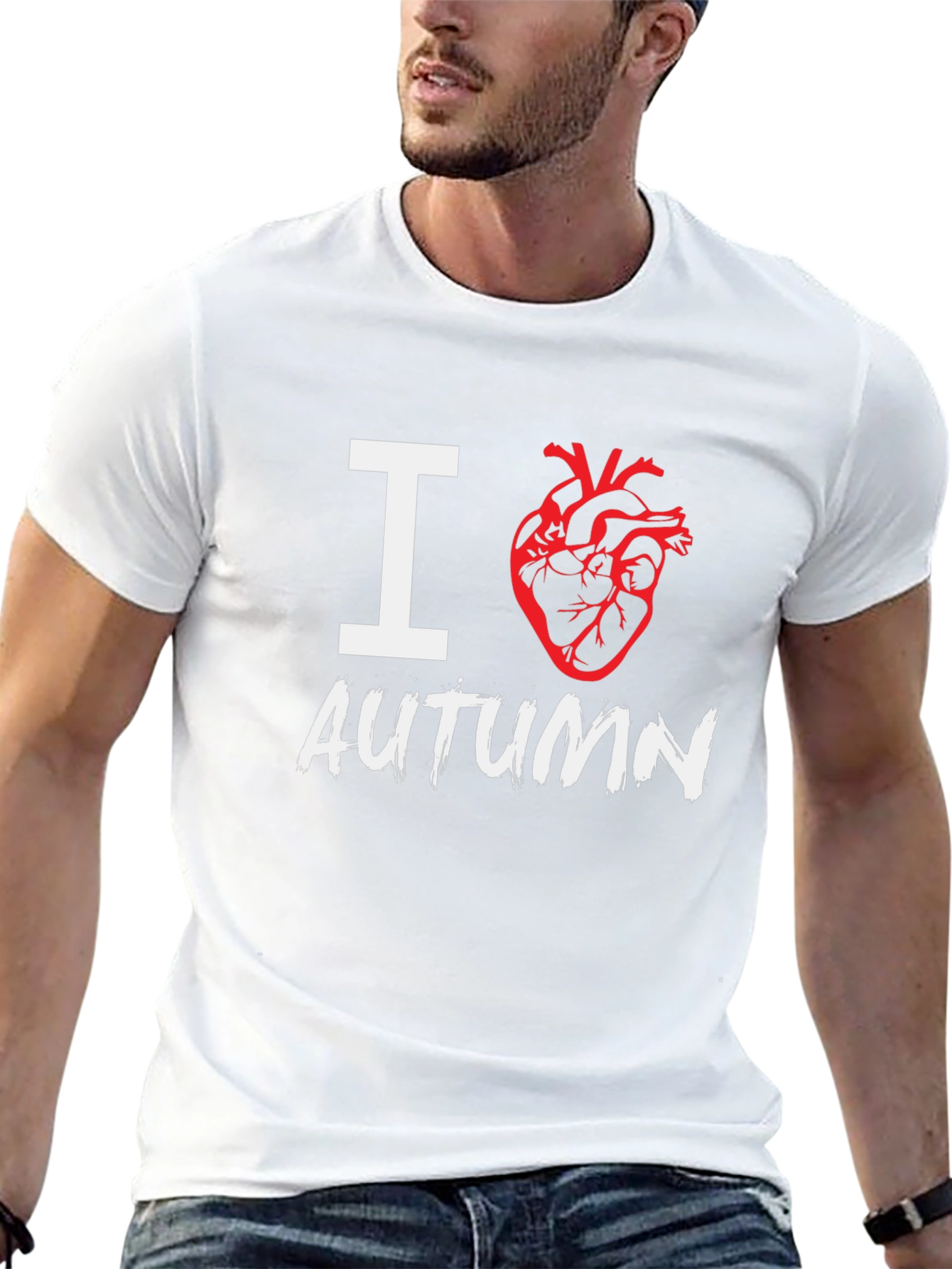 I Heart Autumn Graphic T-Shirt - Black