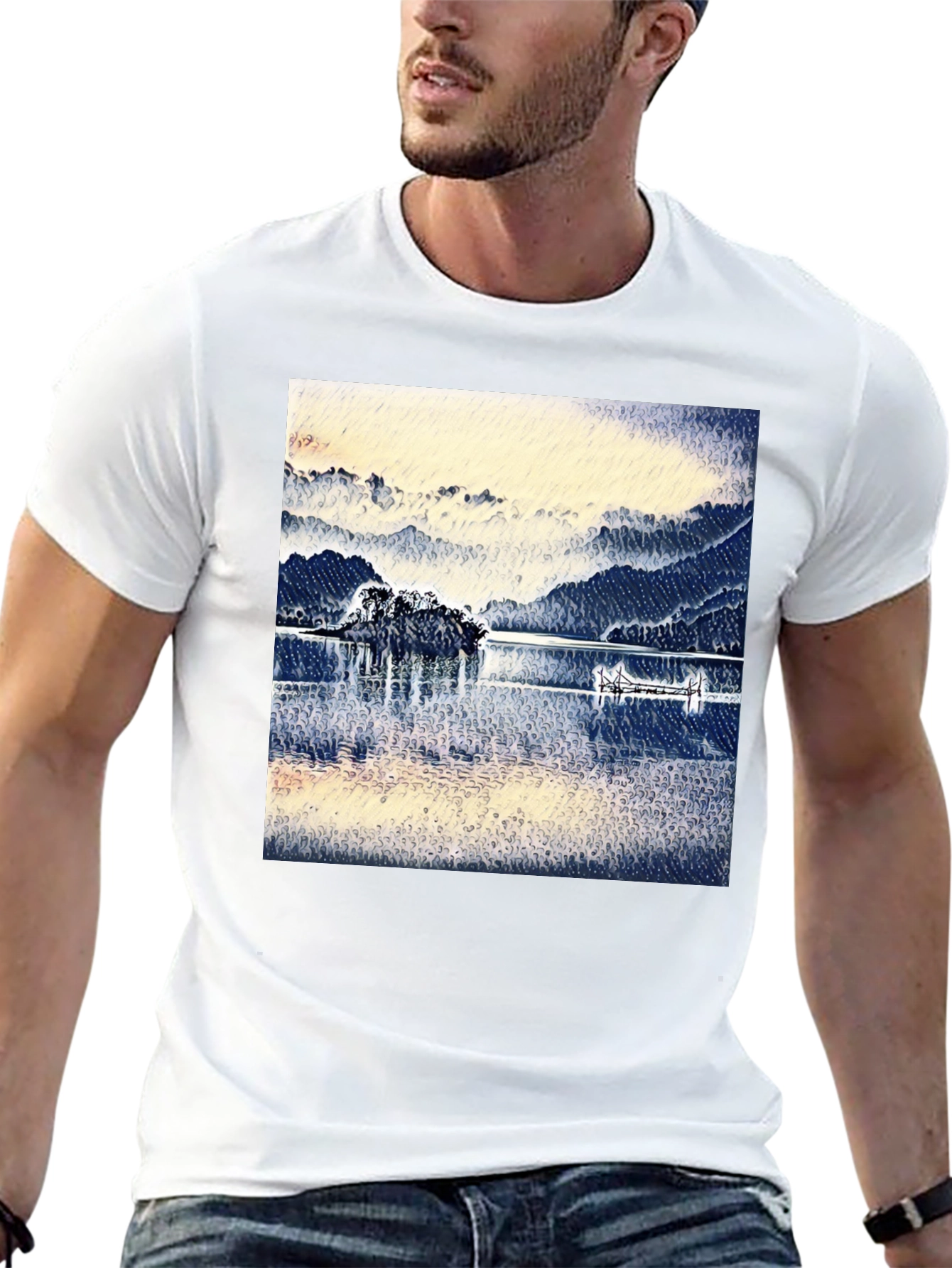 Lake View Graphic Tee - Black