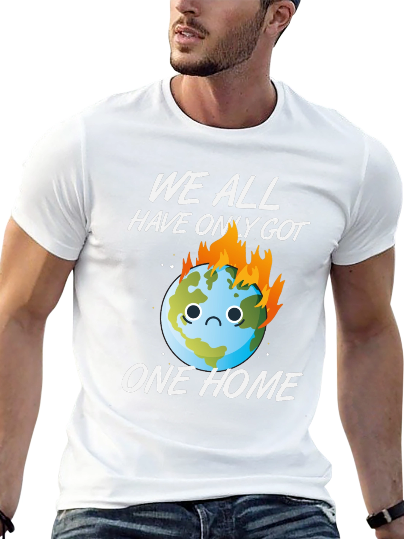 Earth on Fire Graphic Tee - Climate Awareness T-Shirt