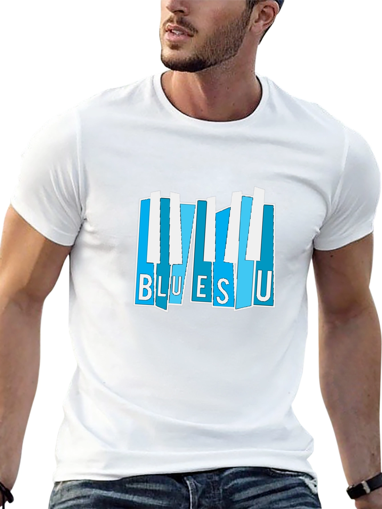 Blues U Piano Keys Graphic Tee - Black