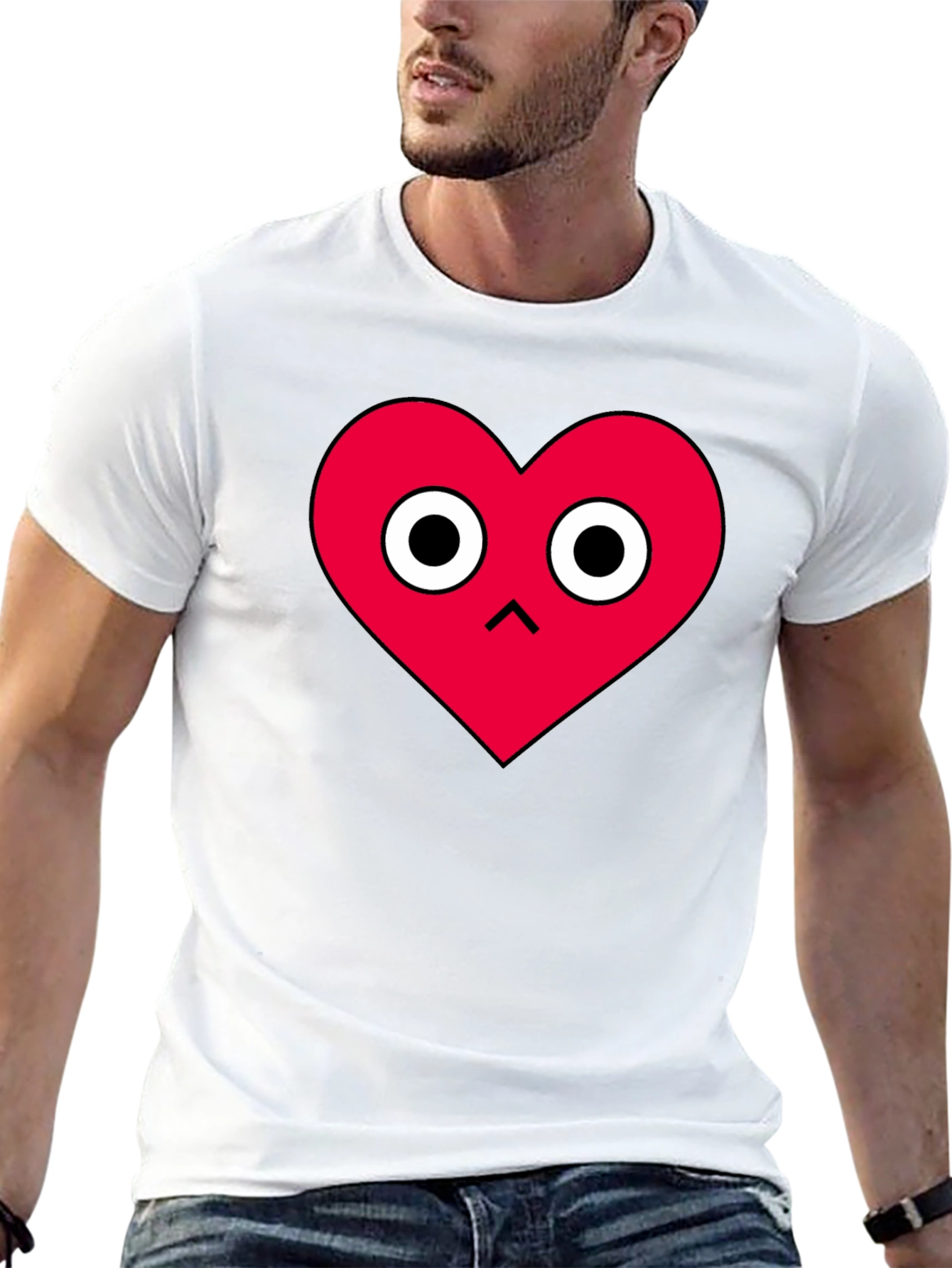 Playful Heart Graphic Tee - Soft Cotton