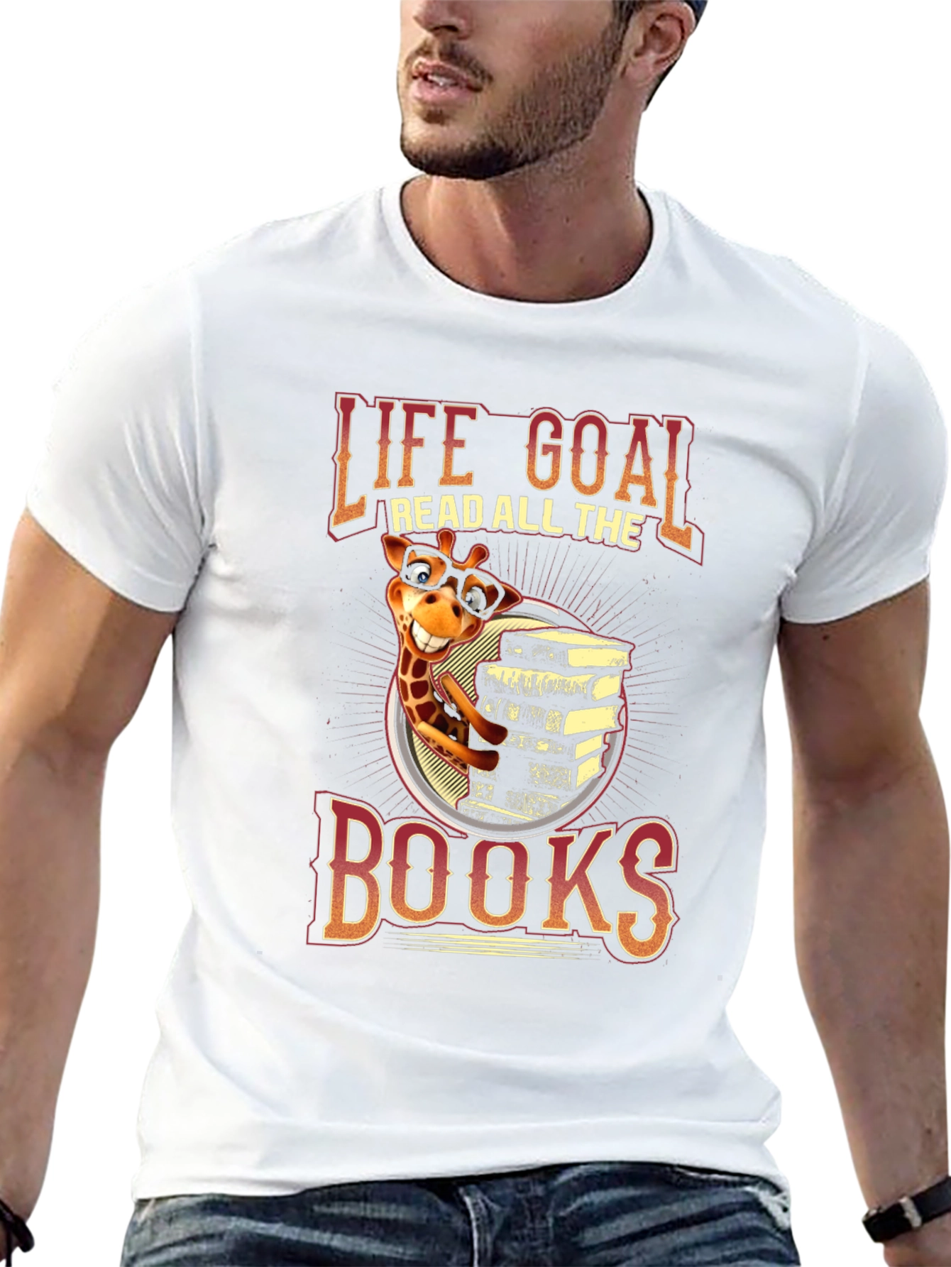 Life Goal Read All The Books Giraffe T-Shirt