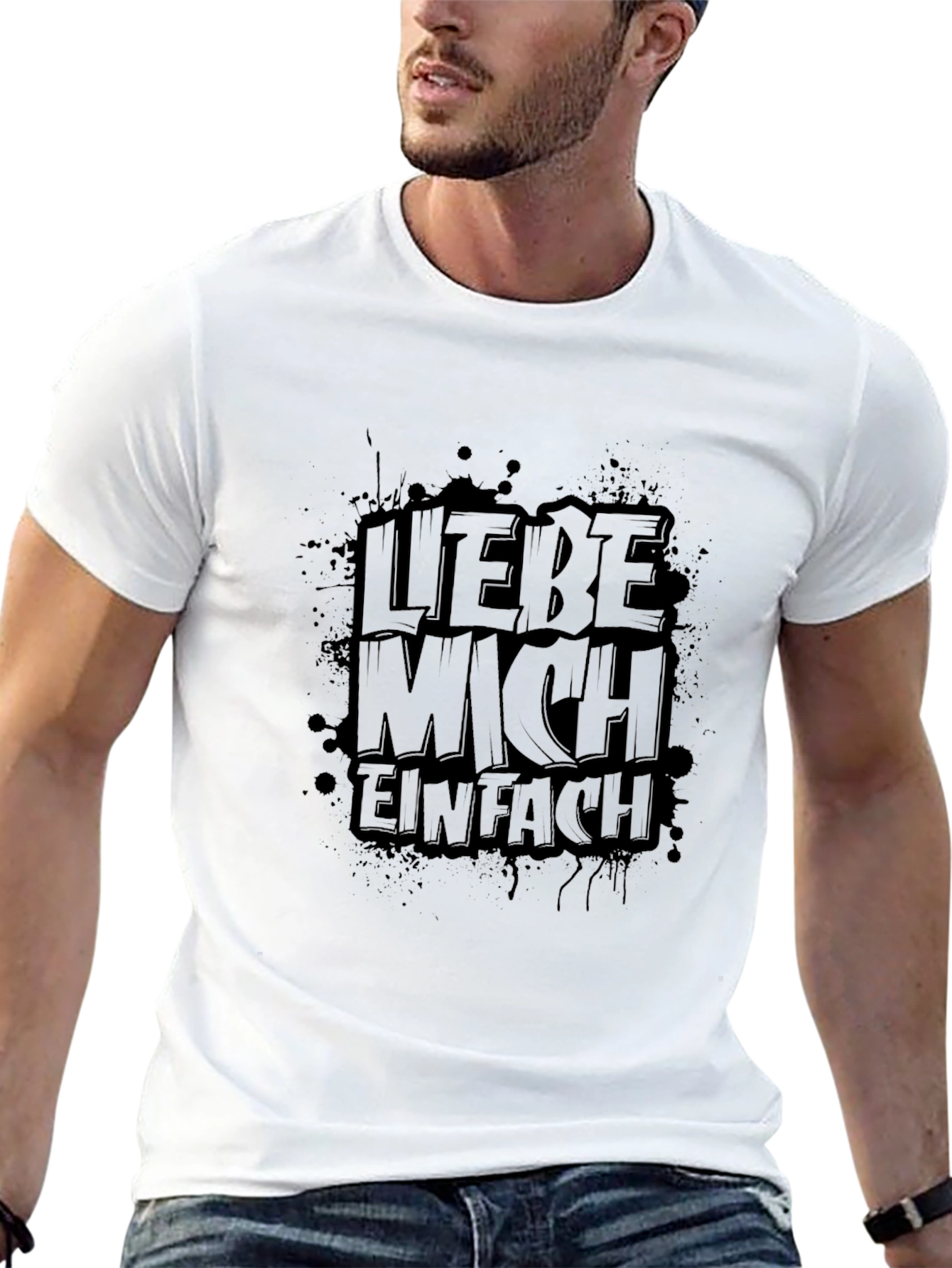 Liebe Mich Einfach Black Graphic Tee
