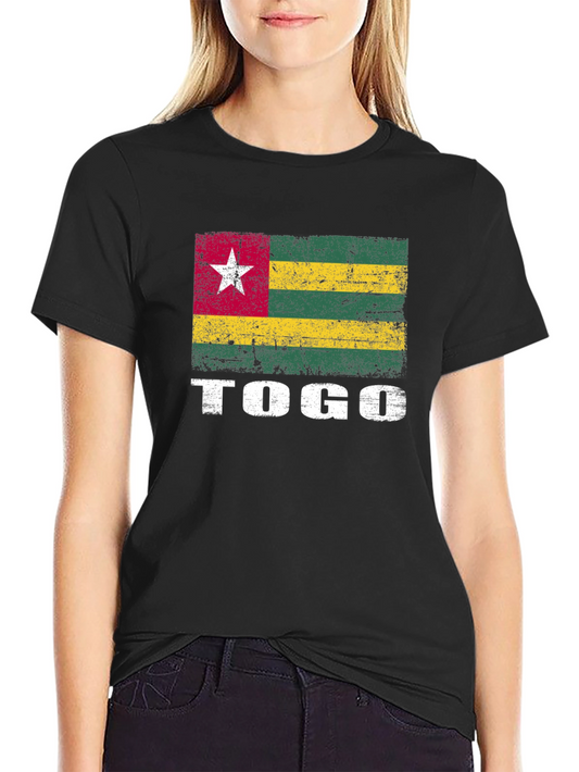 Togo Flag Graphic T-Shirt - Distressed Design