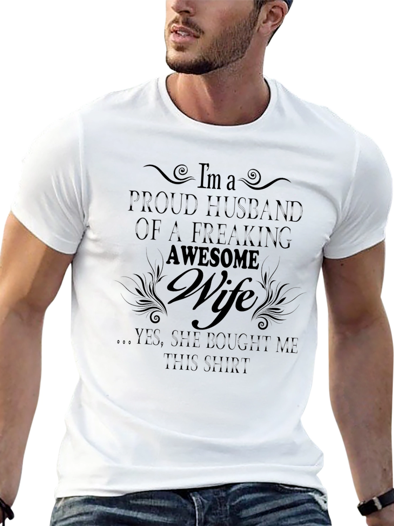 Proud Husband of Awesome Wife Graphic T-Shirt