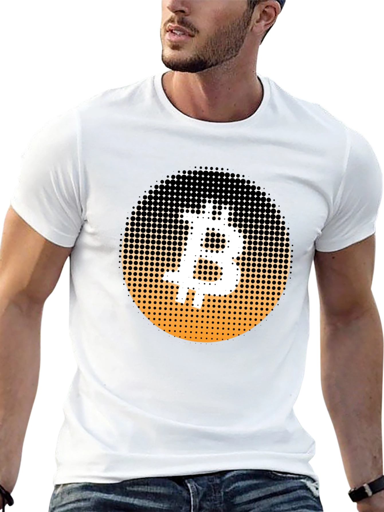 Bitcoin Halftone T-Shirt - Crypto Currency Tee