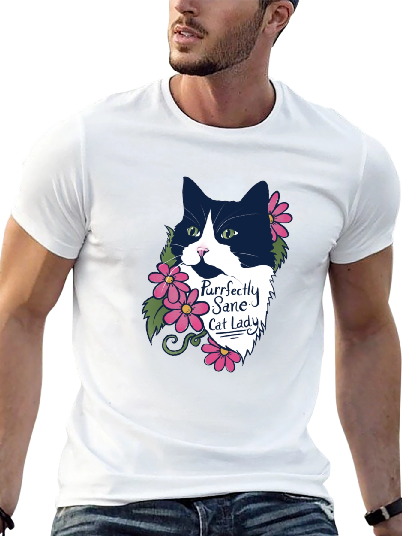 Purrfectly Sane Cat Lady Graphic T-Shirt