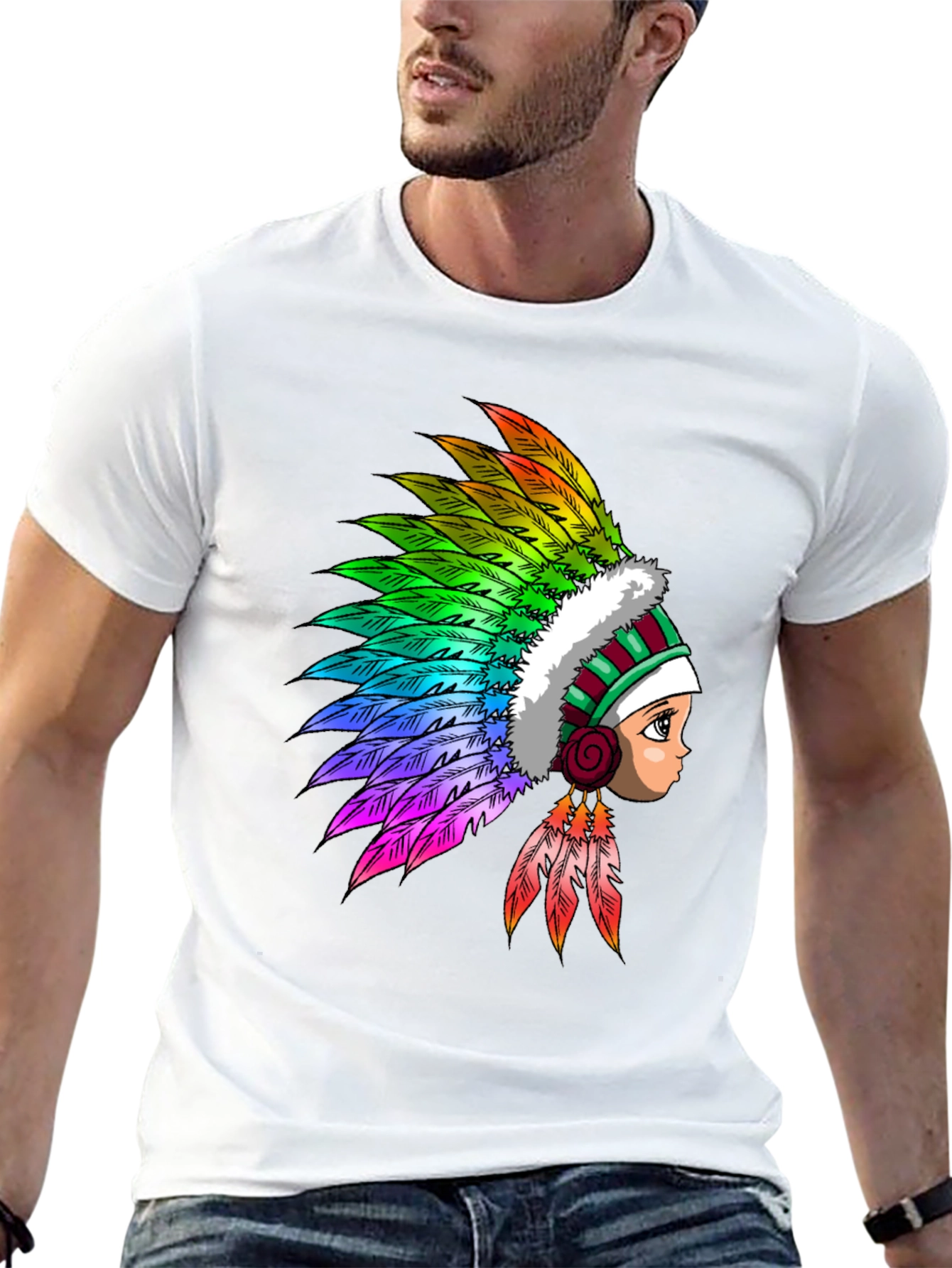 Colorful Headdress Graphic T-Shirt