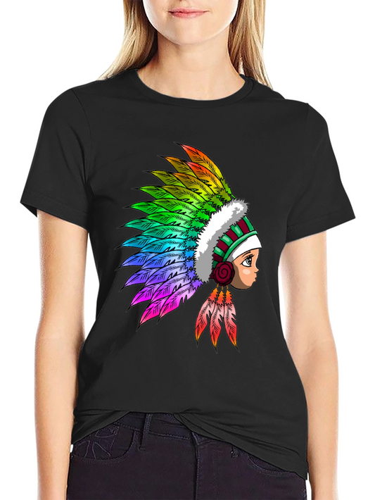 Colorful Headdress Graphic T-Shirt