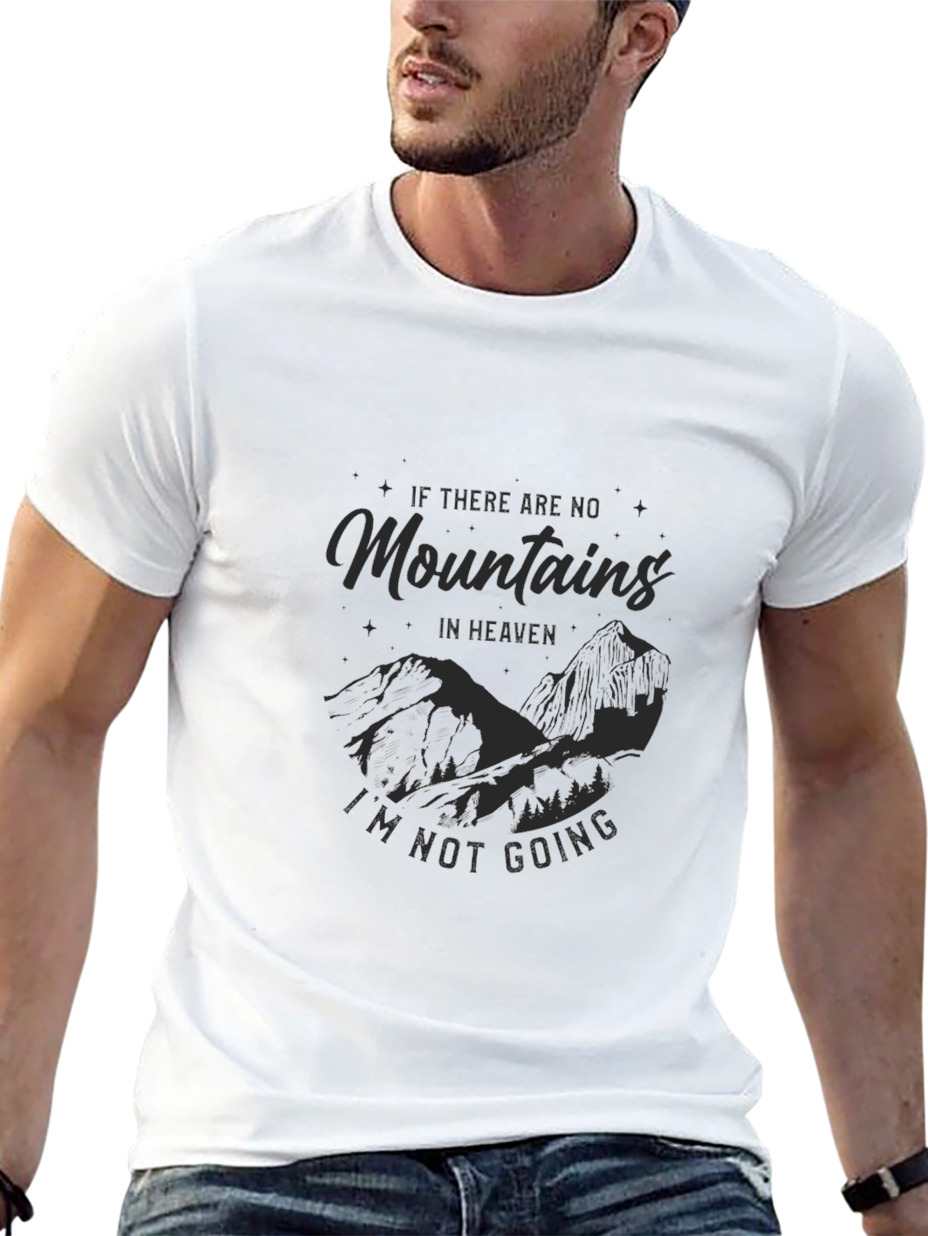 Mountains In Heaven Mens Black Graphic Tee