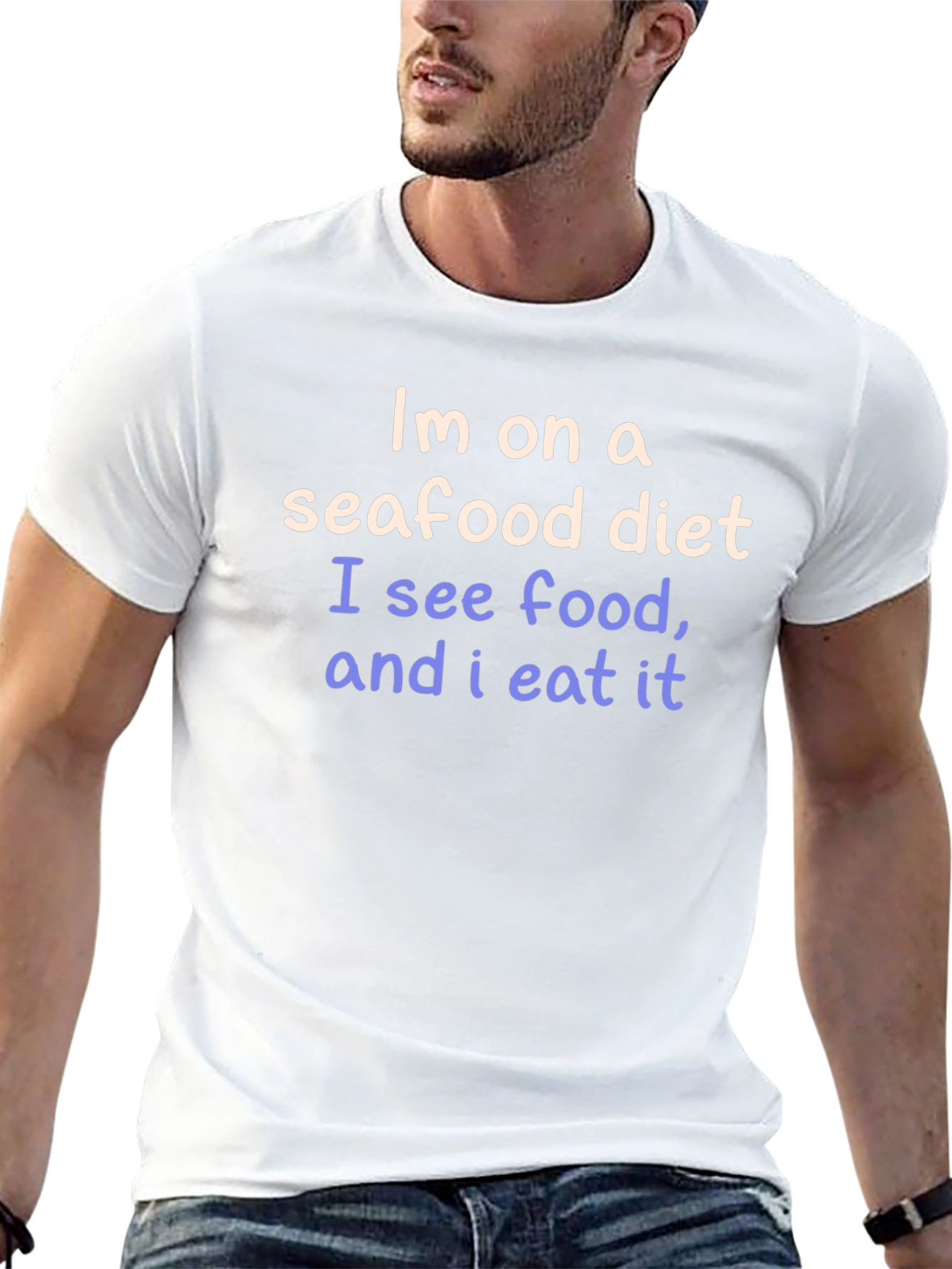 Seafood Diet Funny Graphic Tee
