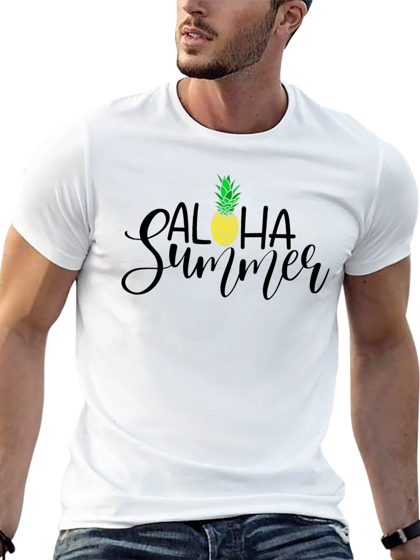 Aloha Summer Graphic Tee - Pineapple Design