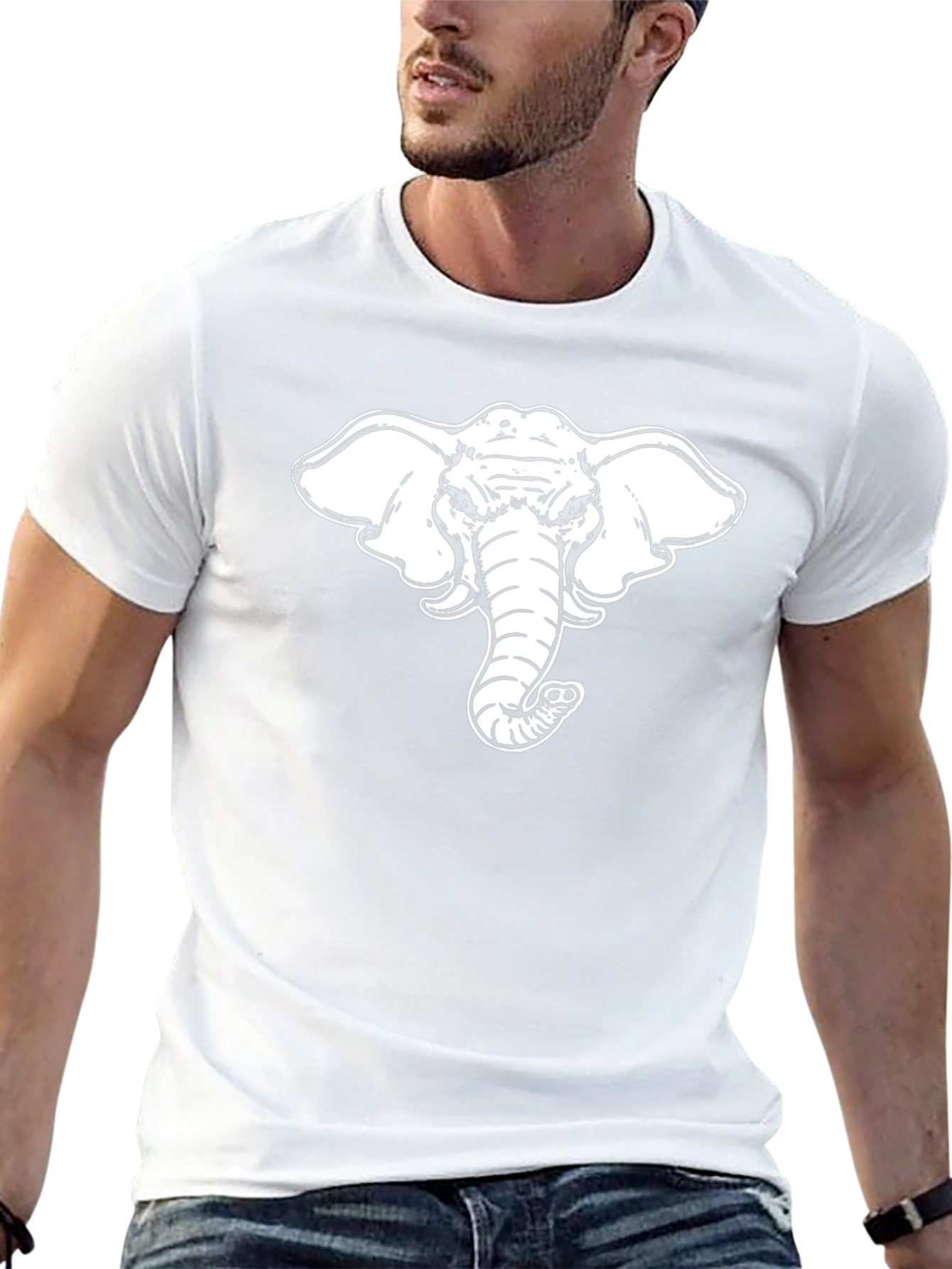 Cool Elephant Graphic Tee - Black Cotton T-Shirt