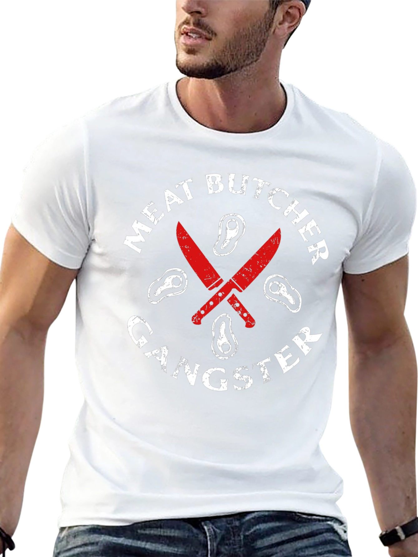 Meat Butcher Gangster Graphic T-Shirt