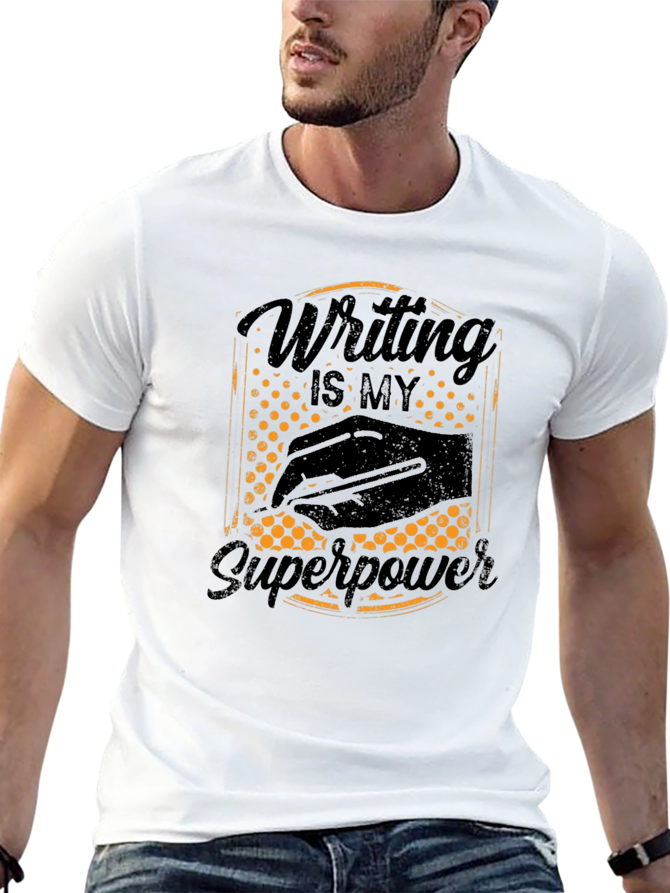 Writing is My Superpower Black T-Shirt