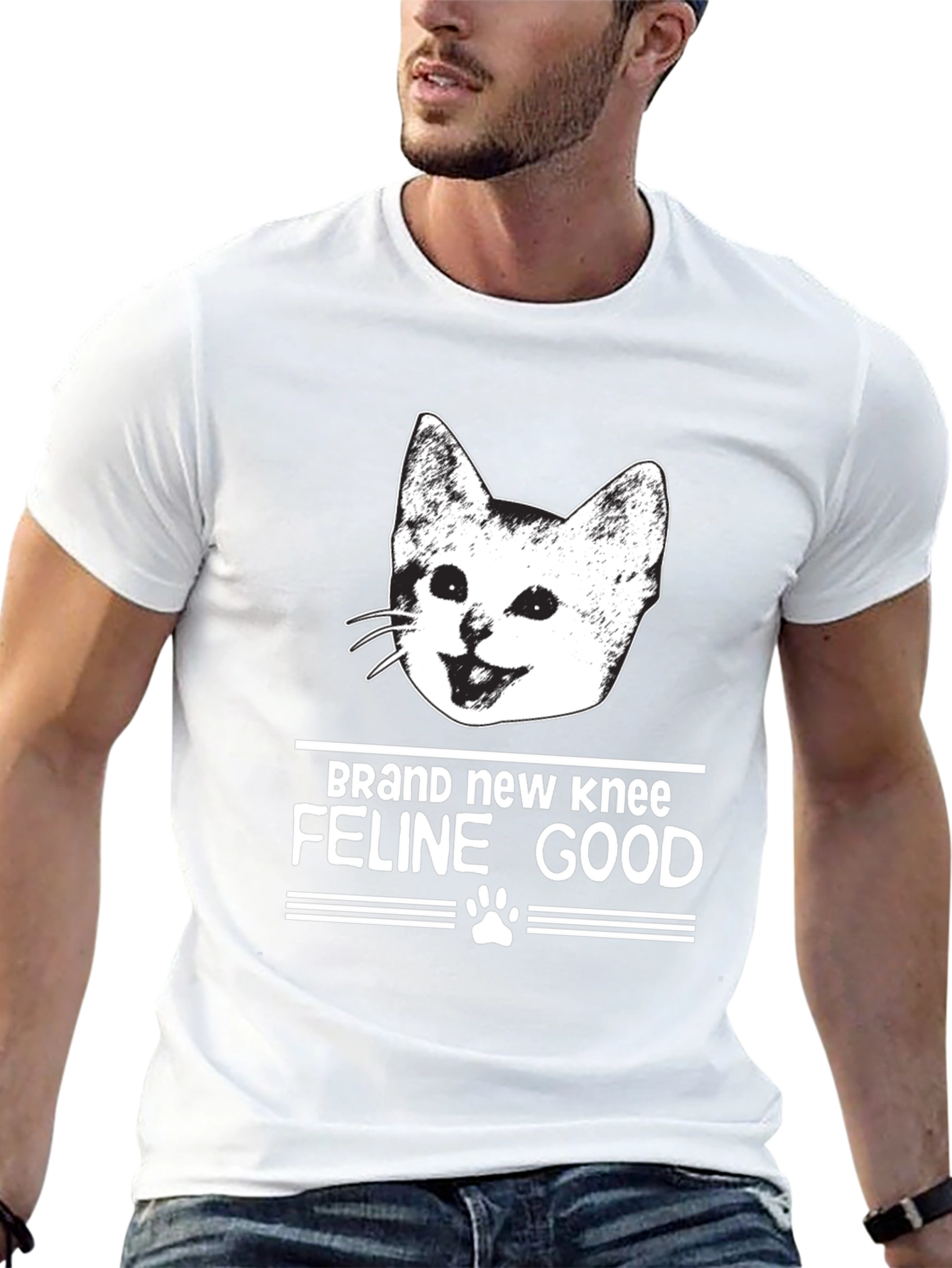 Brand New Knee Feline Good Black T-Shirt