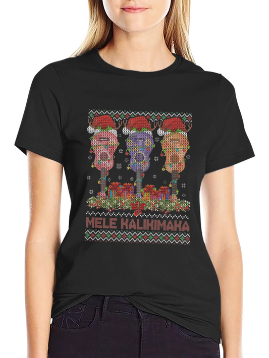 Mele Kalikimaka Ugly Christmas Ukulele T-Shirt