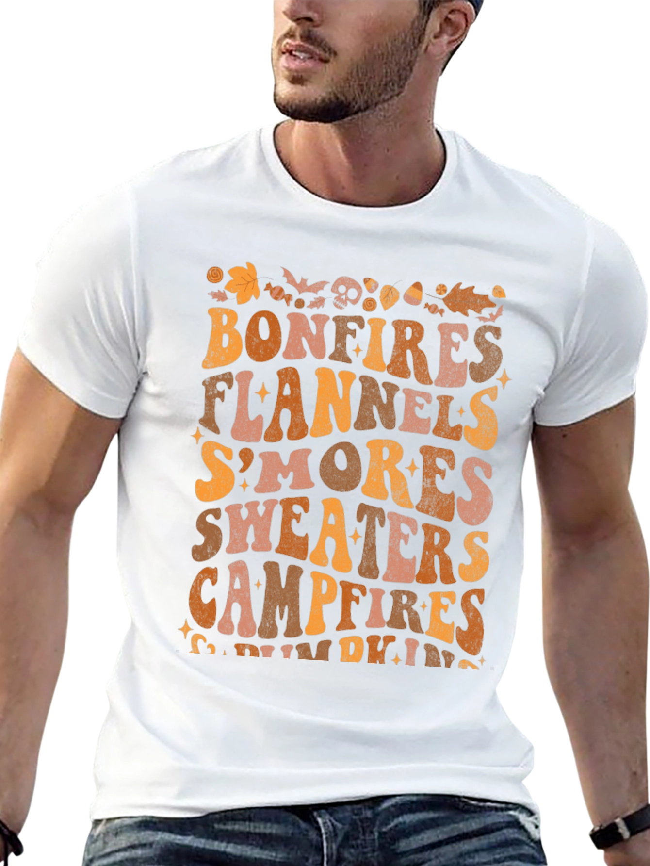 Bonfires Flannels Smores Fall T-Shirt
