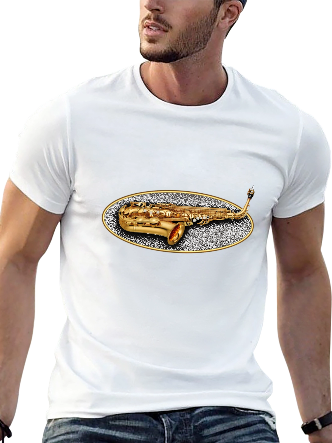 Saxophone Graphic Tee - Musicians Black T-Shirt
