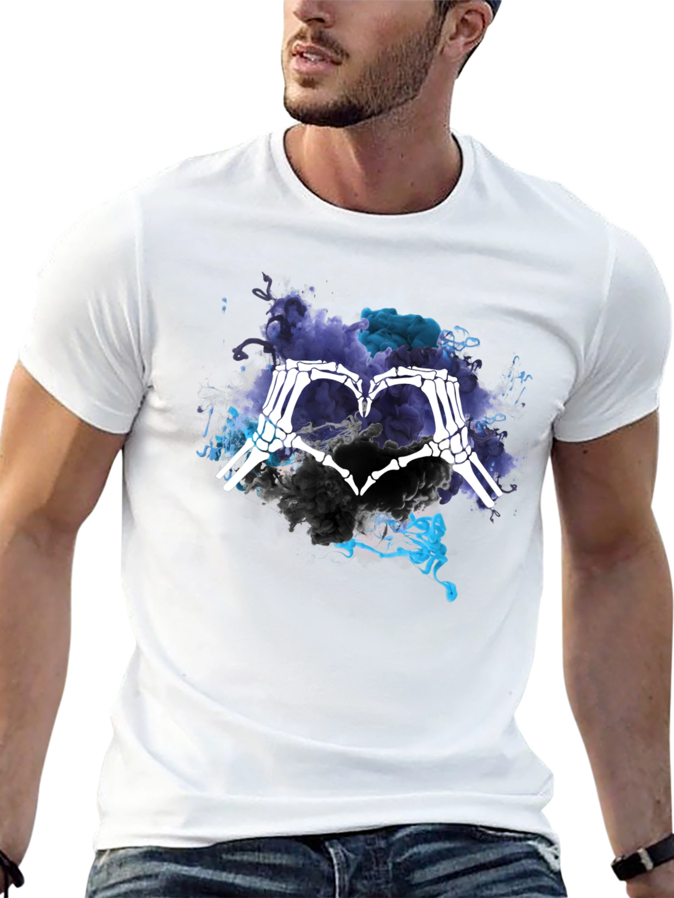 Skeleton Hand Heart Graphic Tee