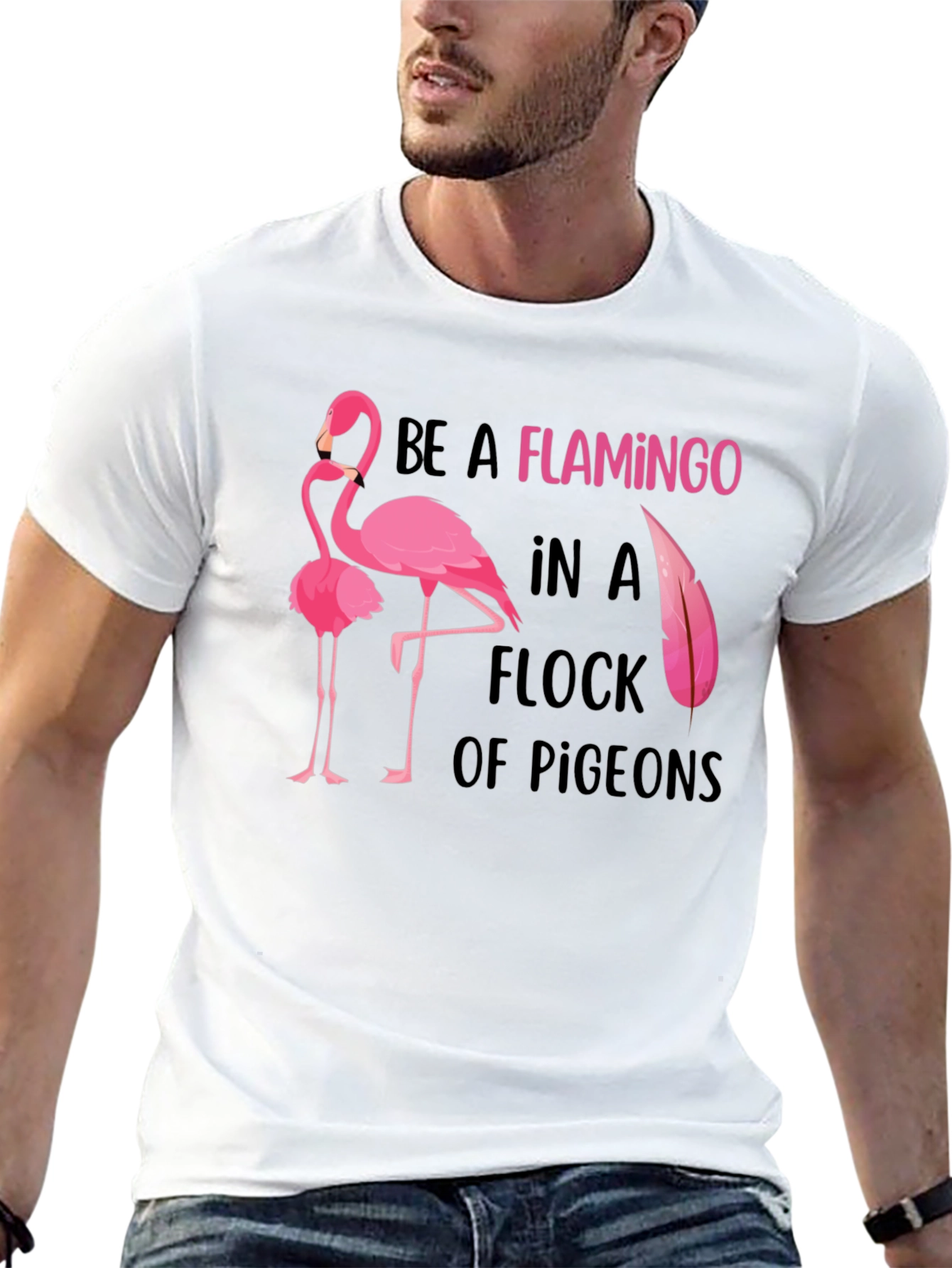 Be a Flamingo Graphic Tee - Statement T-Shirt
