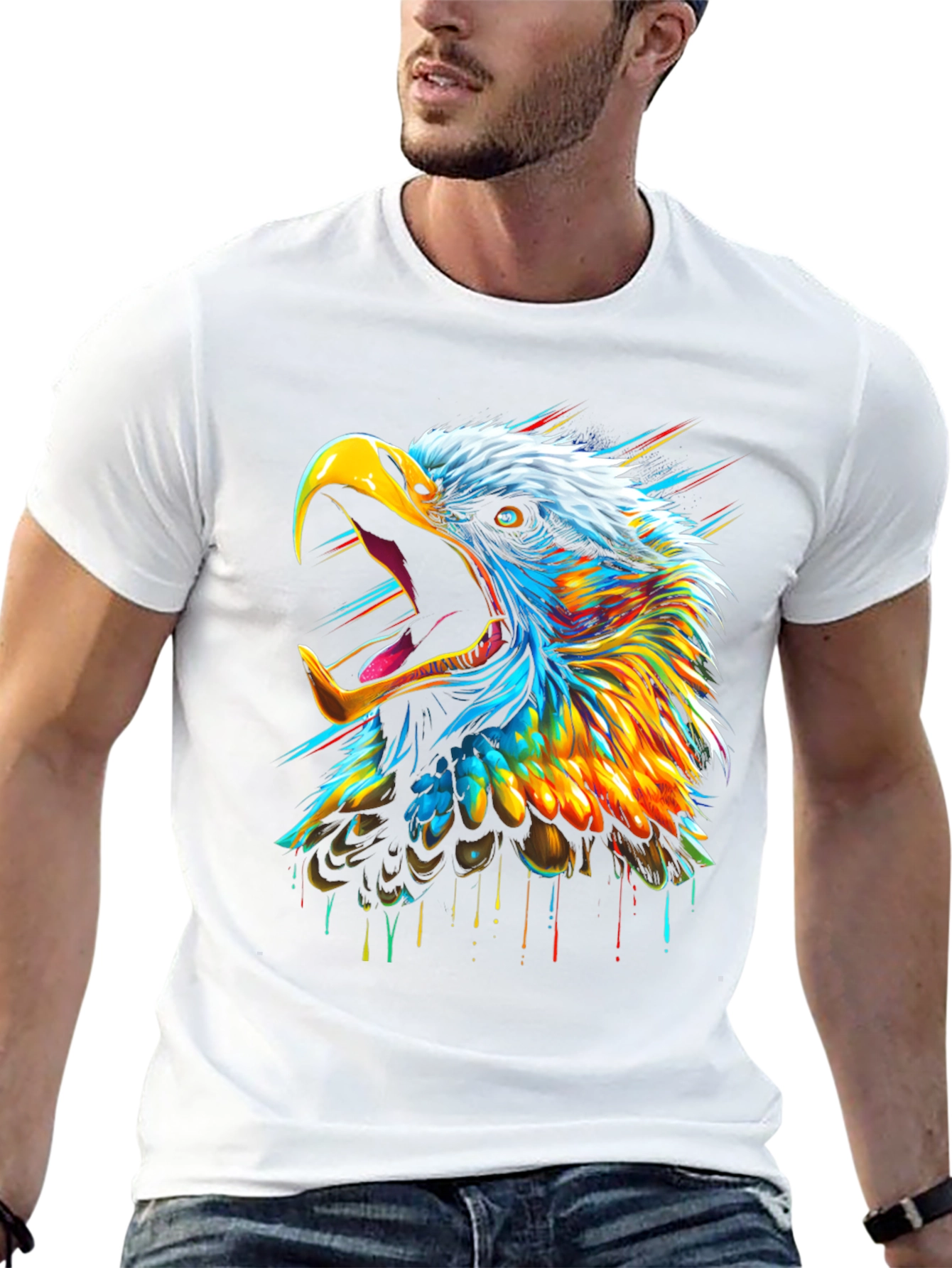 Bold Eagle Graphic T-Shirt - Vibrant Design