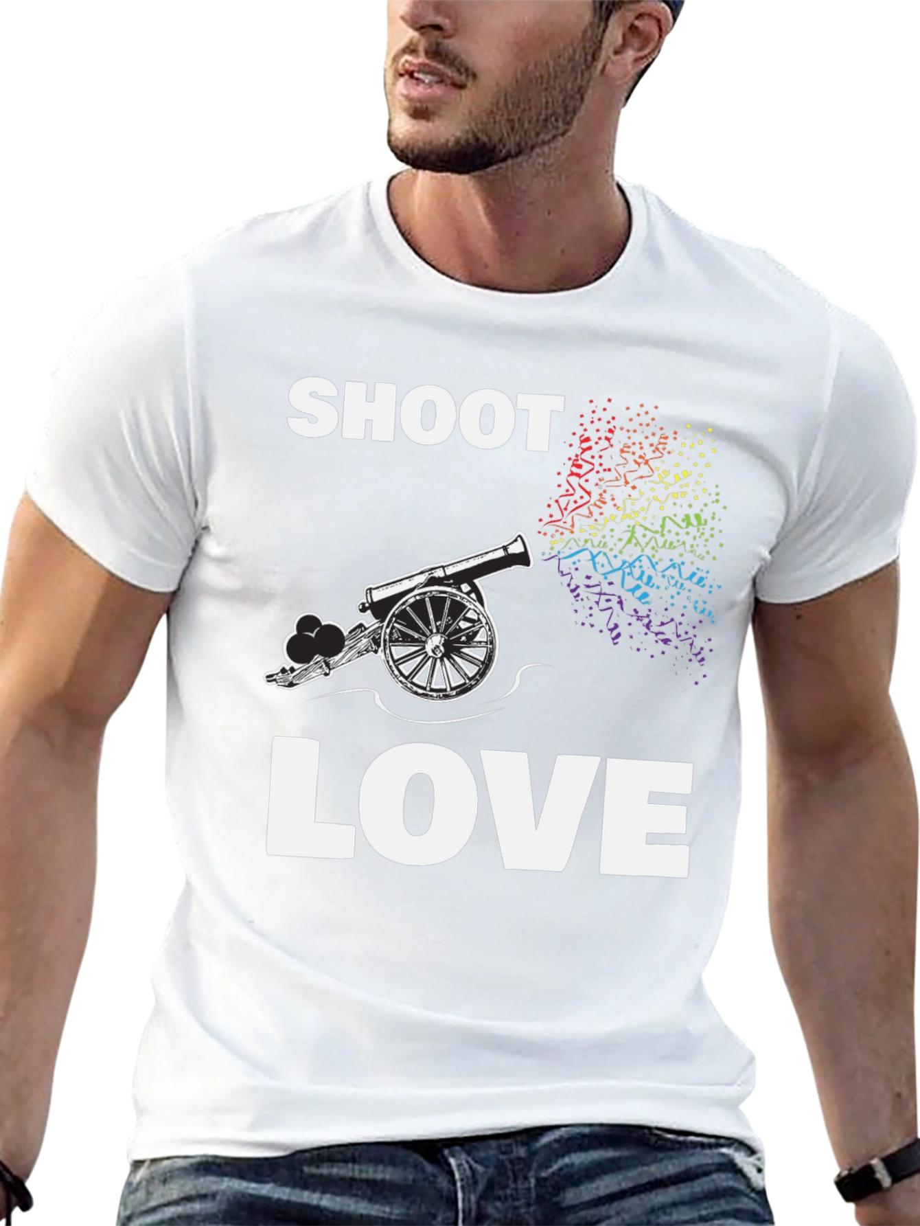 Shoot Love Cannon T-Shirt - Rainbow Pride