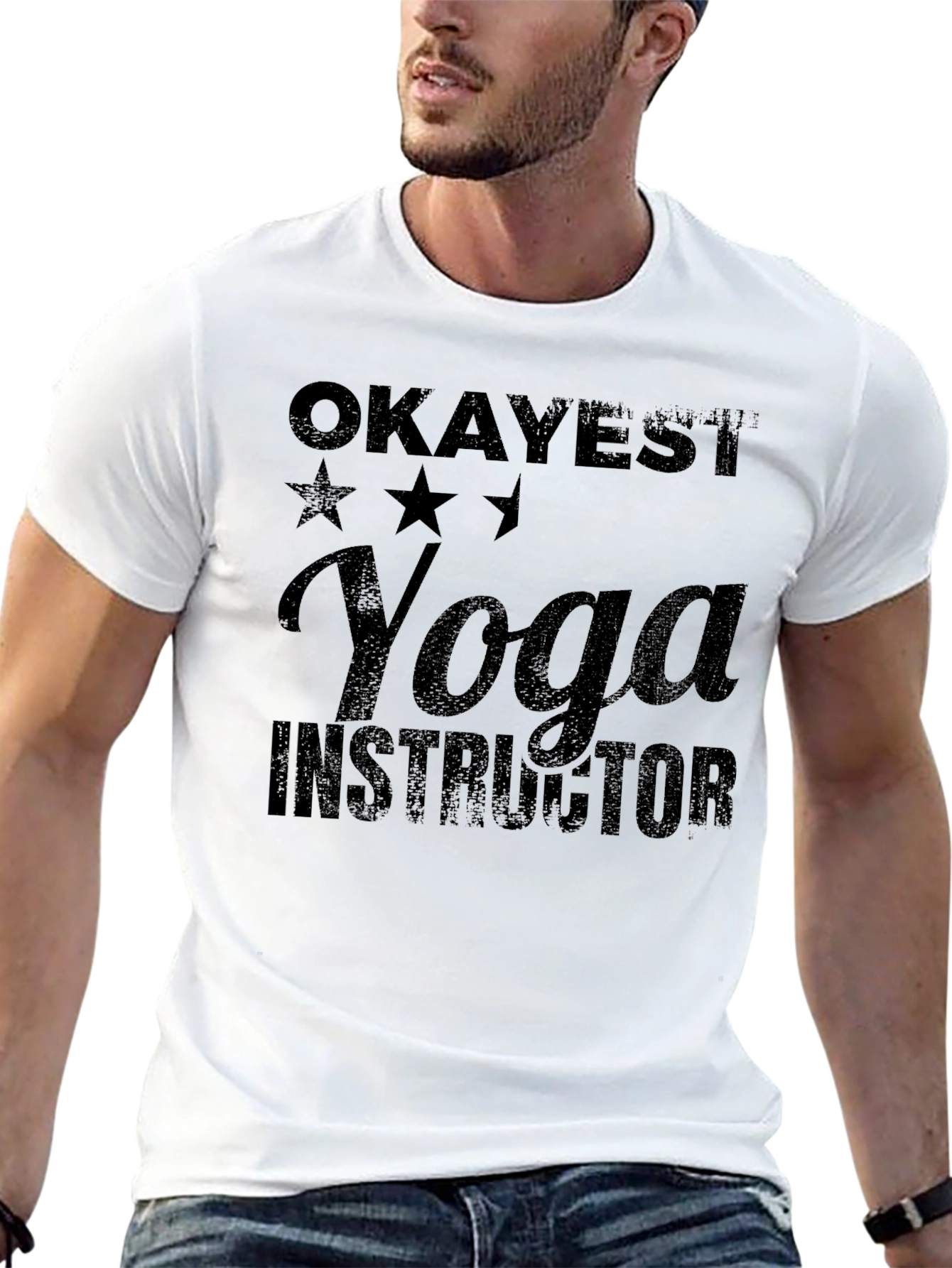 Okayest Yoga Instructor Black T-Shirt