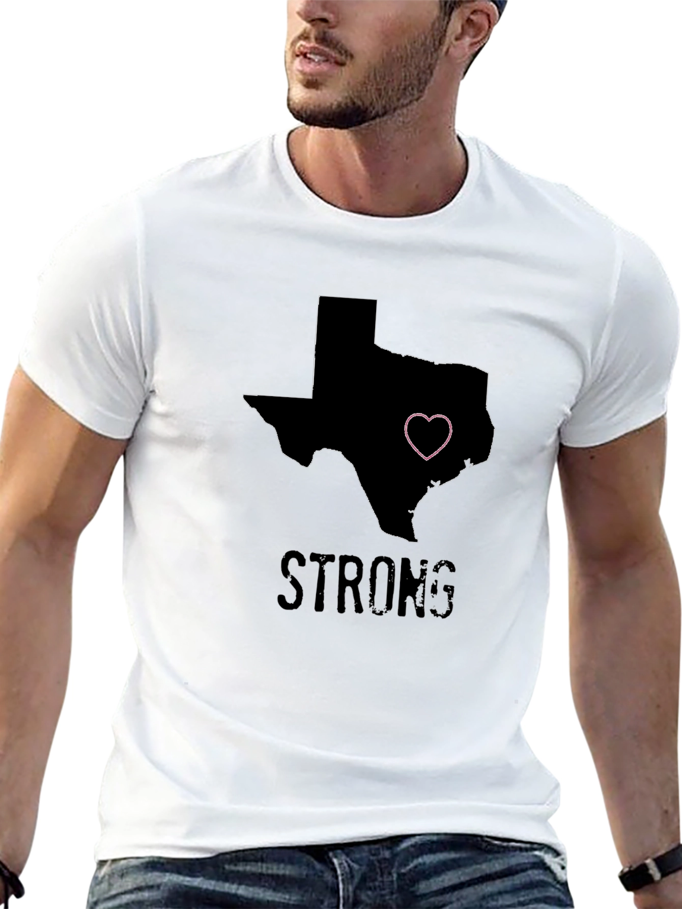 Texas Strong Heart Graphic Tee - Black