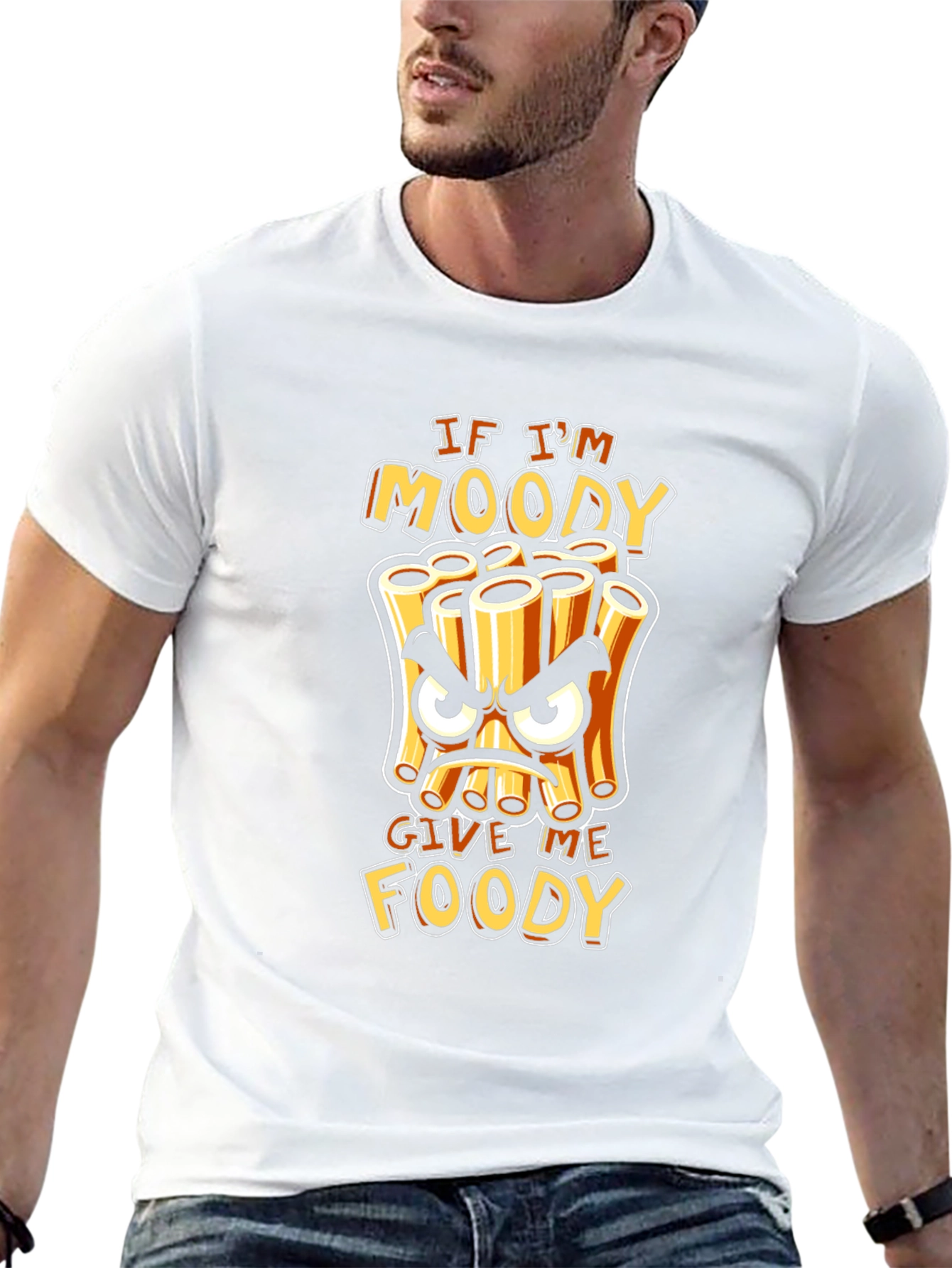 Moody Foody T-Shirt - Funny Pasta Cartoon Tee
