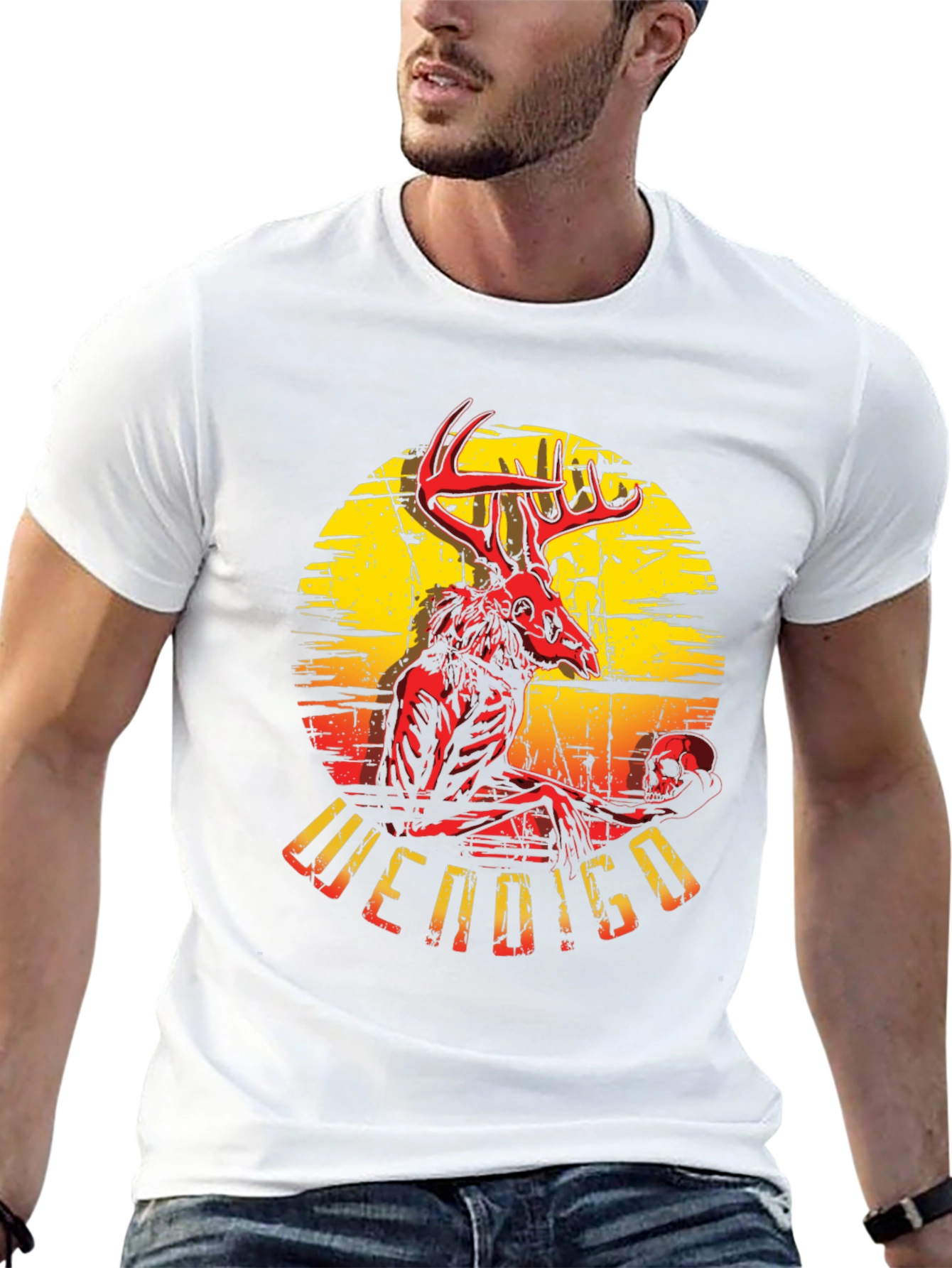 Wendigo Graphic T-Shirt - Deer Skull Design