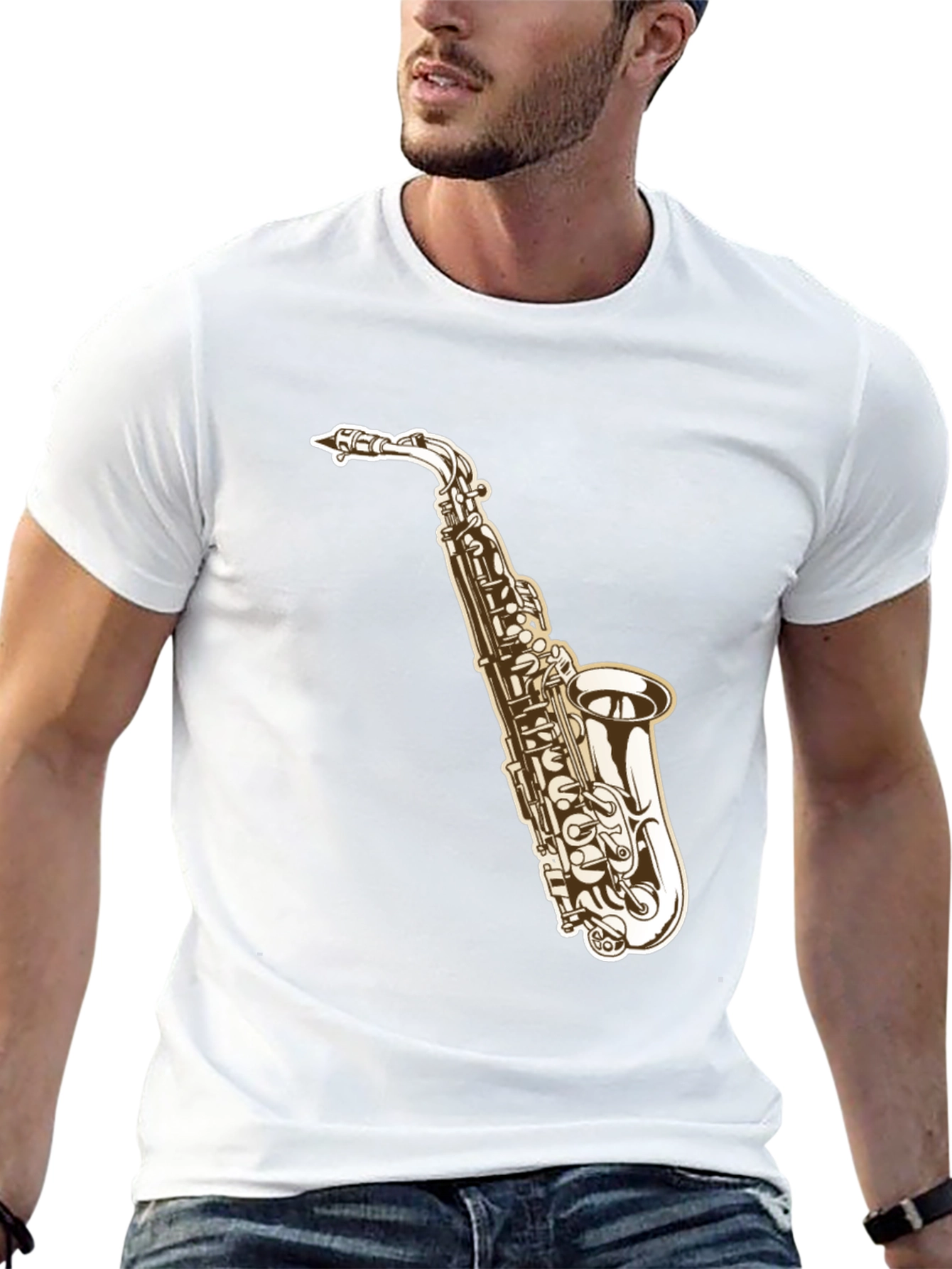 Saxophone Graphic Tee - Cool Musical Shirt