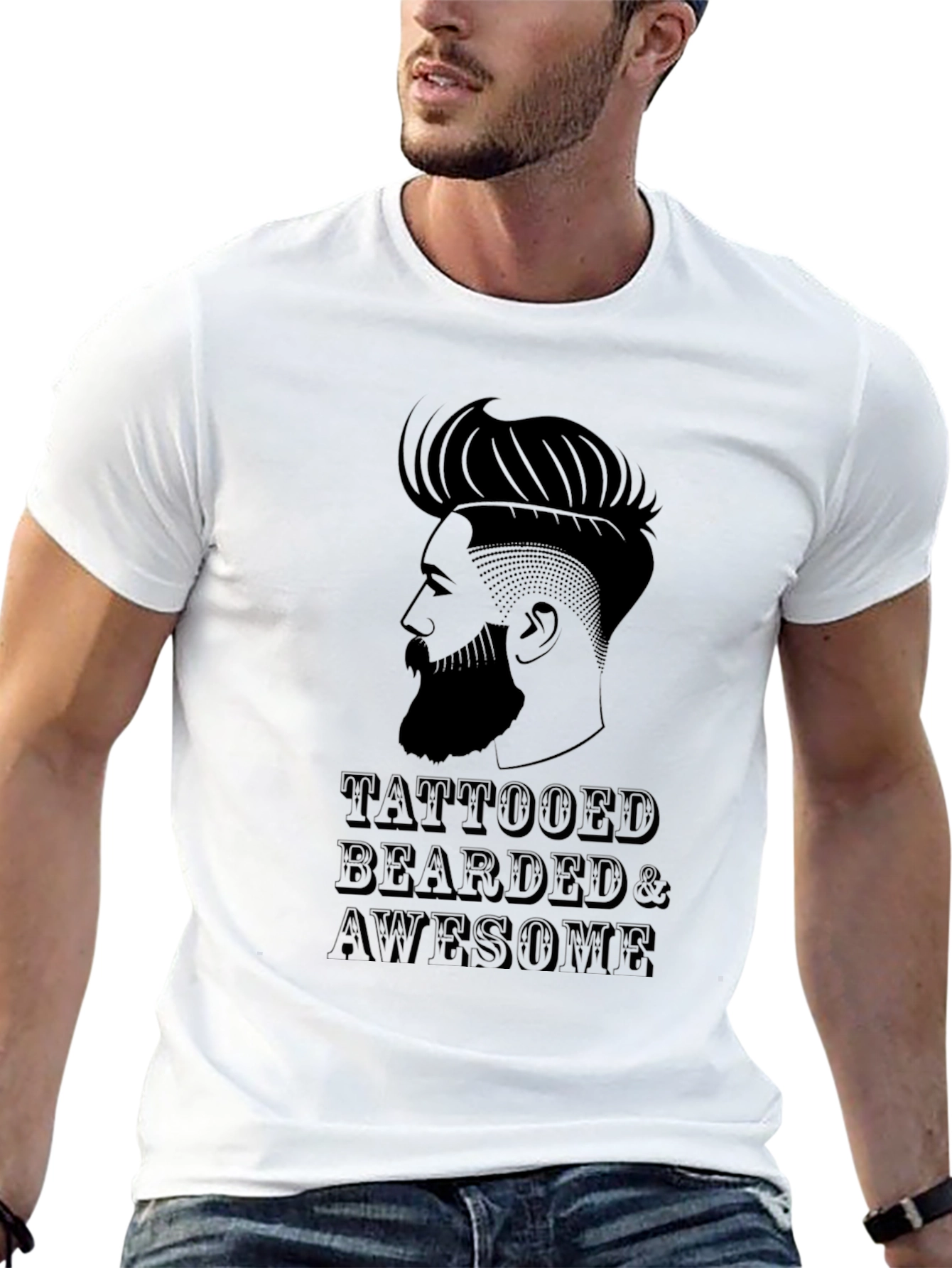 Tattooed Bearded & Awesome Black T-Shirt