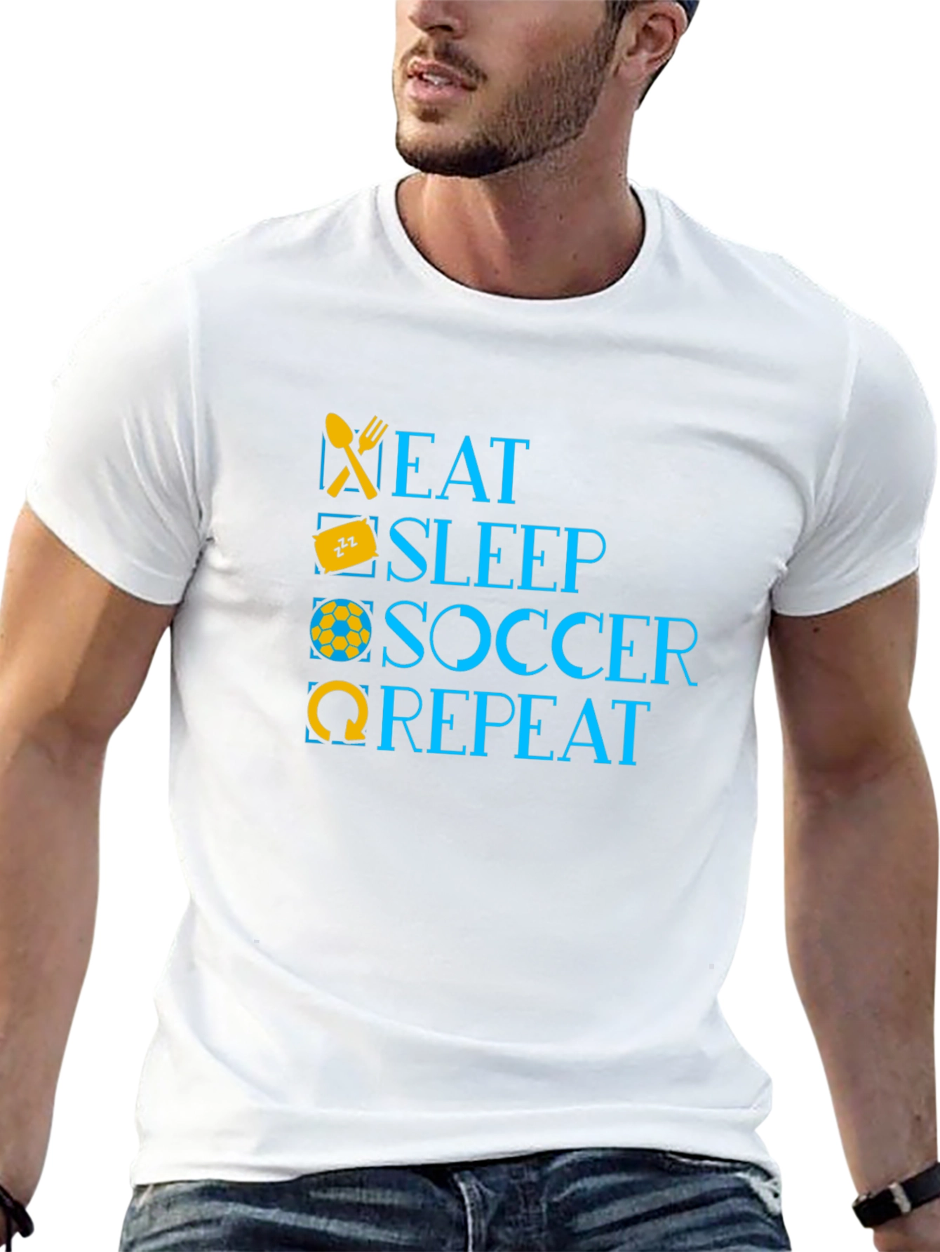 Eat Sleep Soccer Repeat Black T-Shirt