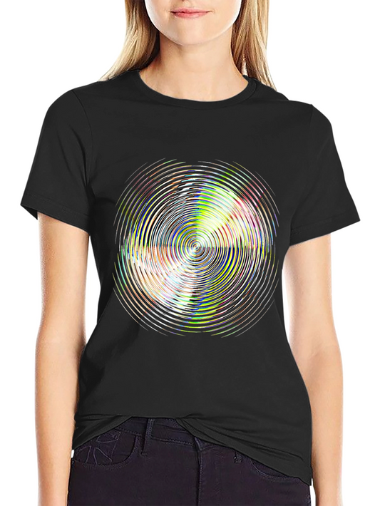 Abstract Circle Graphic Tee - Stylish Black T-Shirt