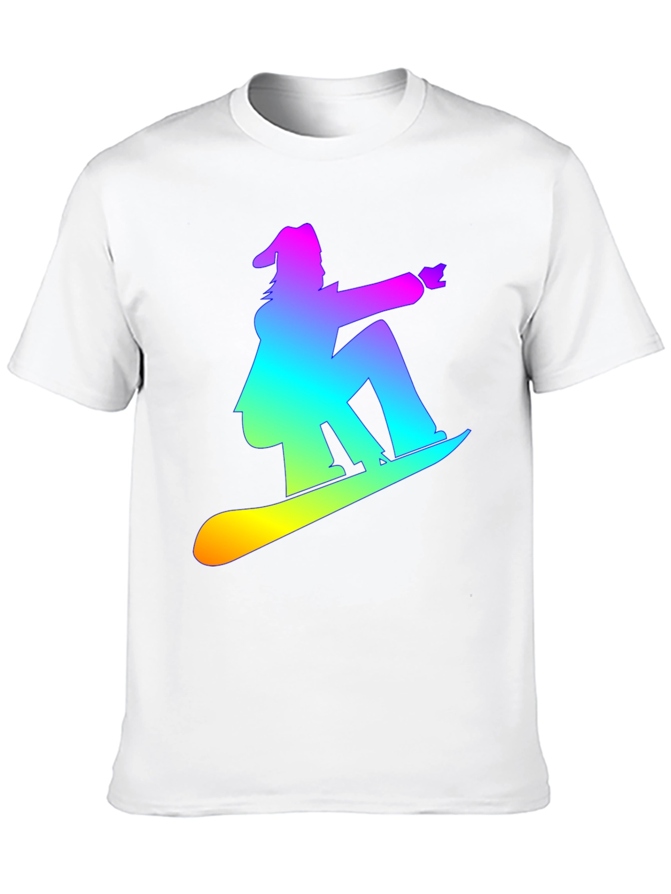 Rainbow Snowboarder Graphic Tee - Black T-Shirt