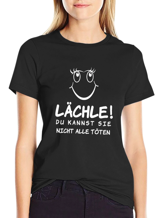 Lächle! Graphic Print Black T-Shirt