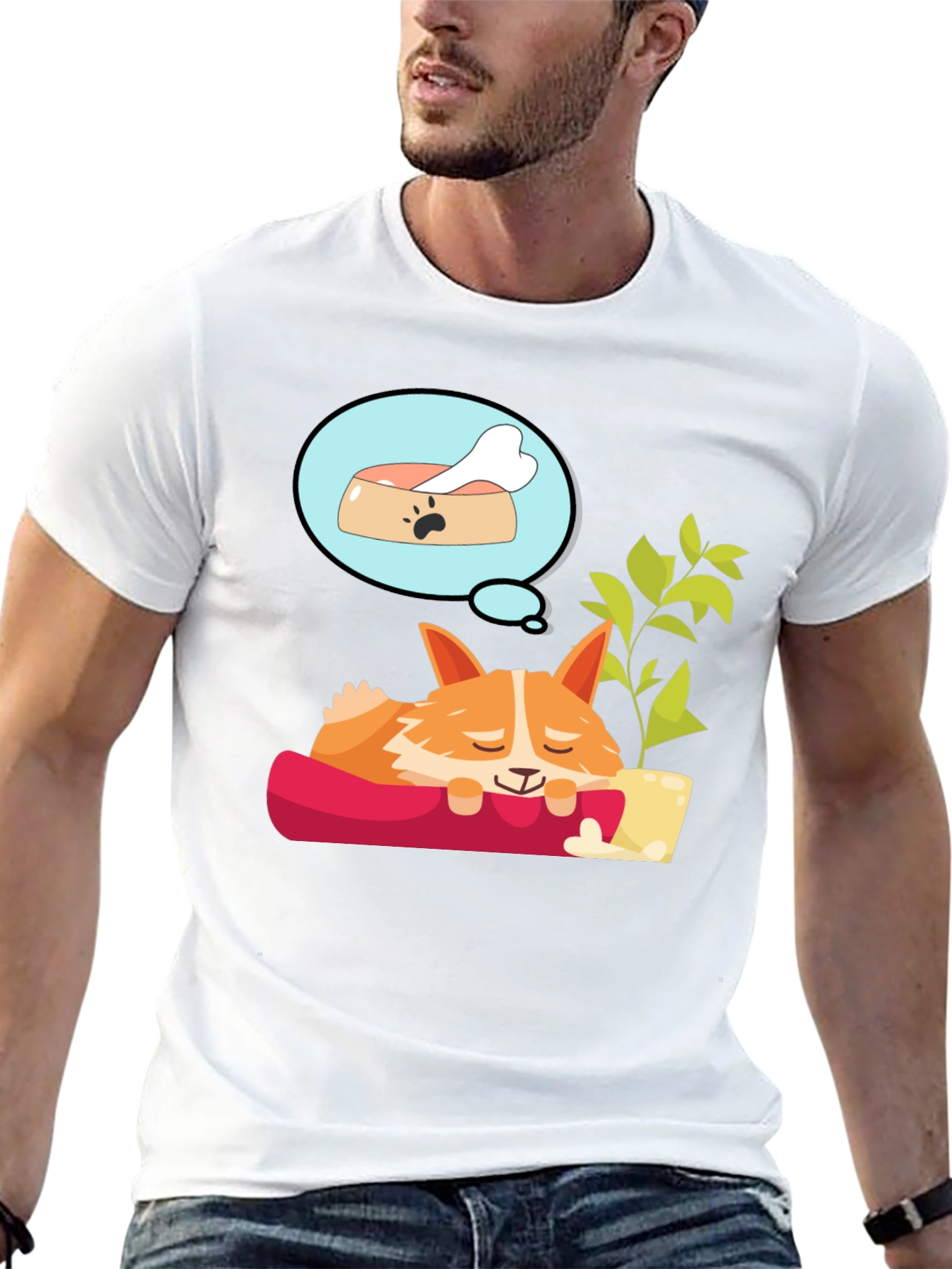 Dreaming Corgi T-Shirt - Relaxed Fit